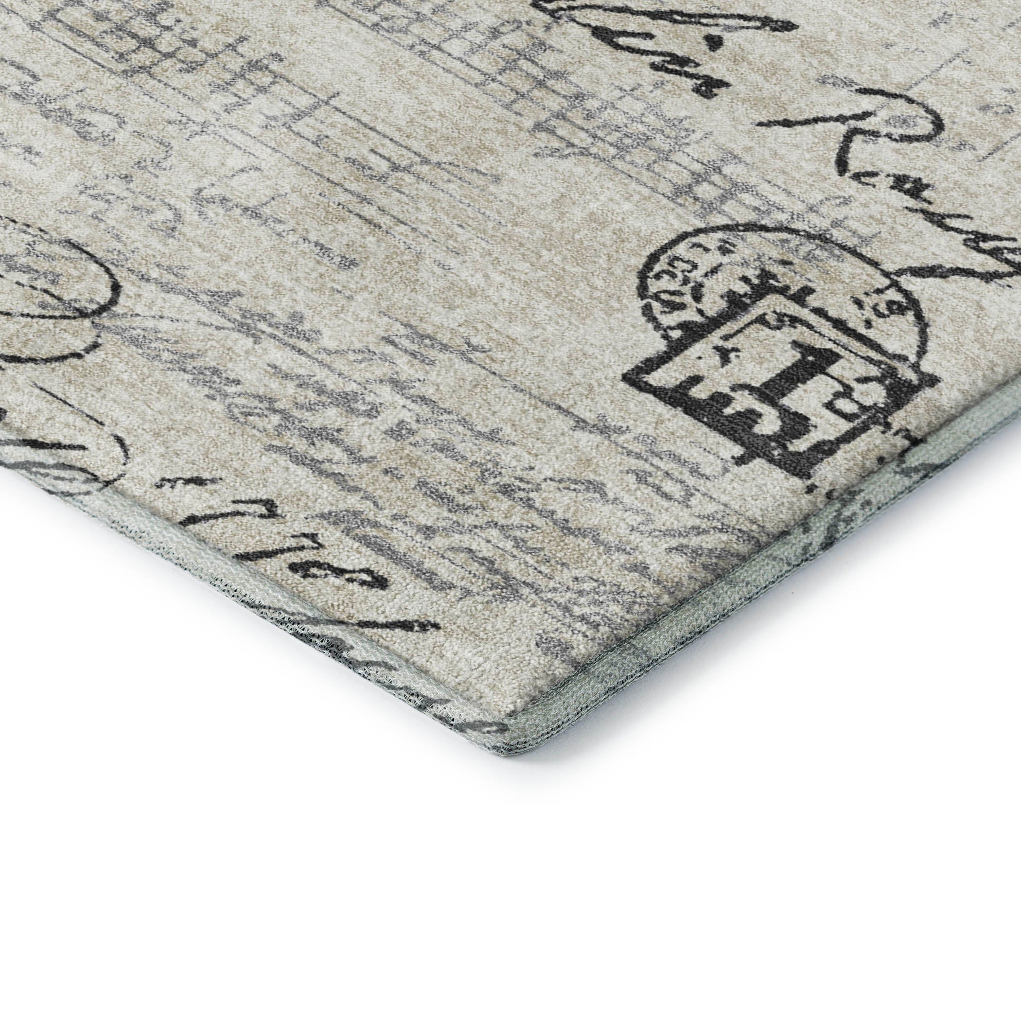Seville Machine Washable Transitional Beige Brown Rug 1'8" x 2'6" #shape_Rectangle