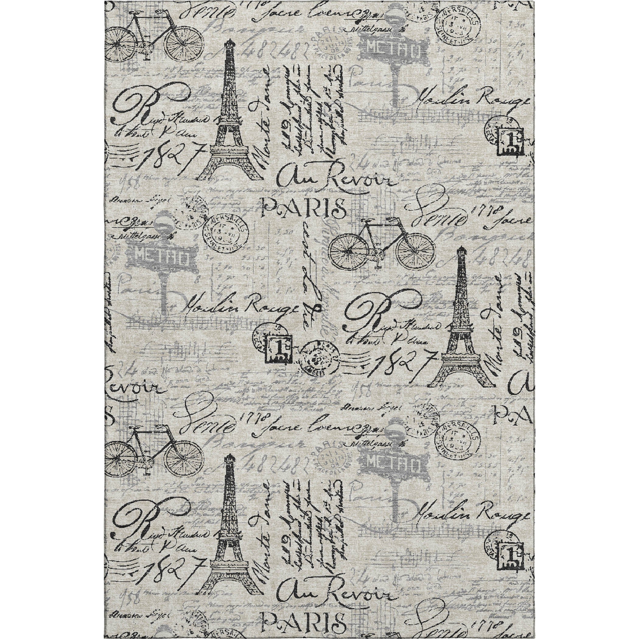 Seville Machine Washable Transitional Beige Brown Rug 2'6" x 3'10" #shape_Rectangle
