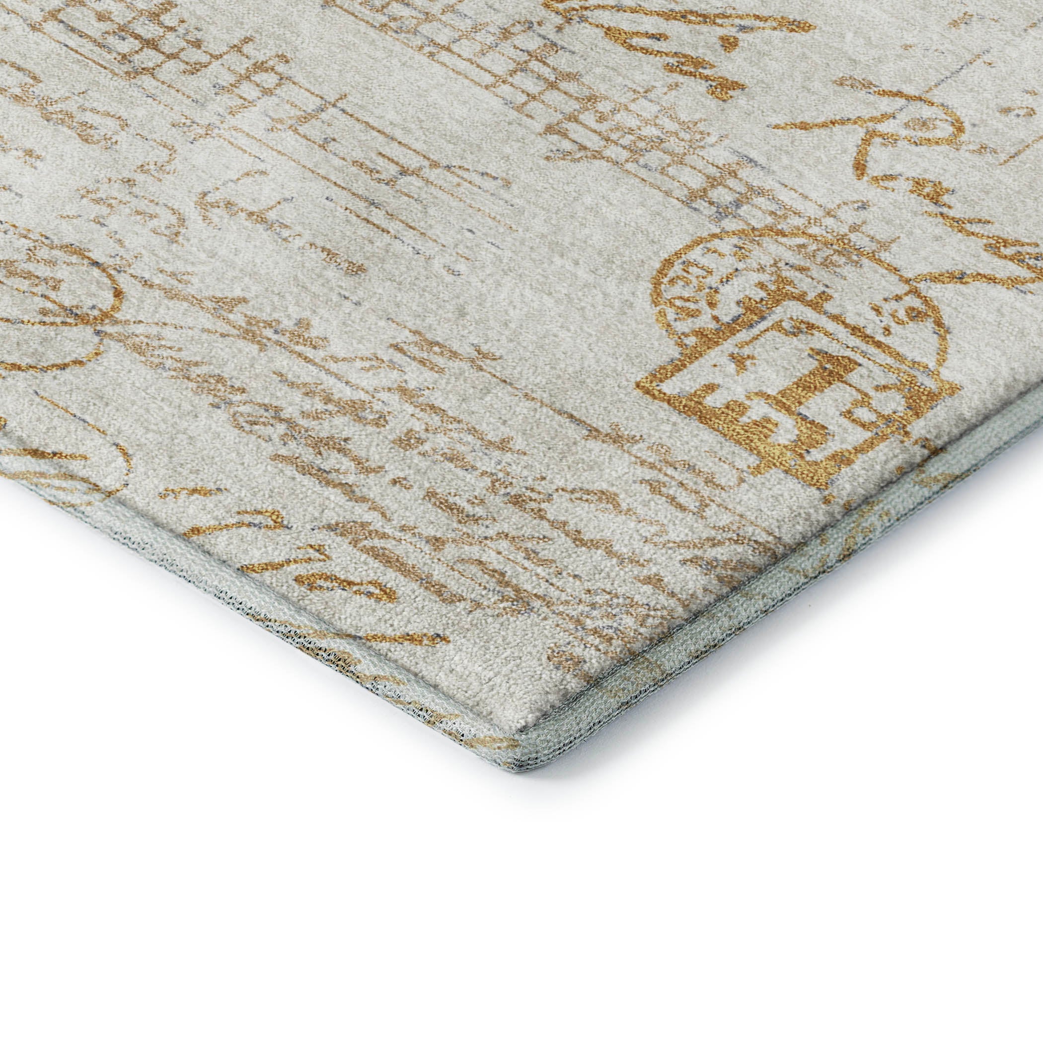 Seville Machine Washable Transitional Gold Rug 1'8" x 2'6" #shape_Rectangle