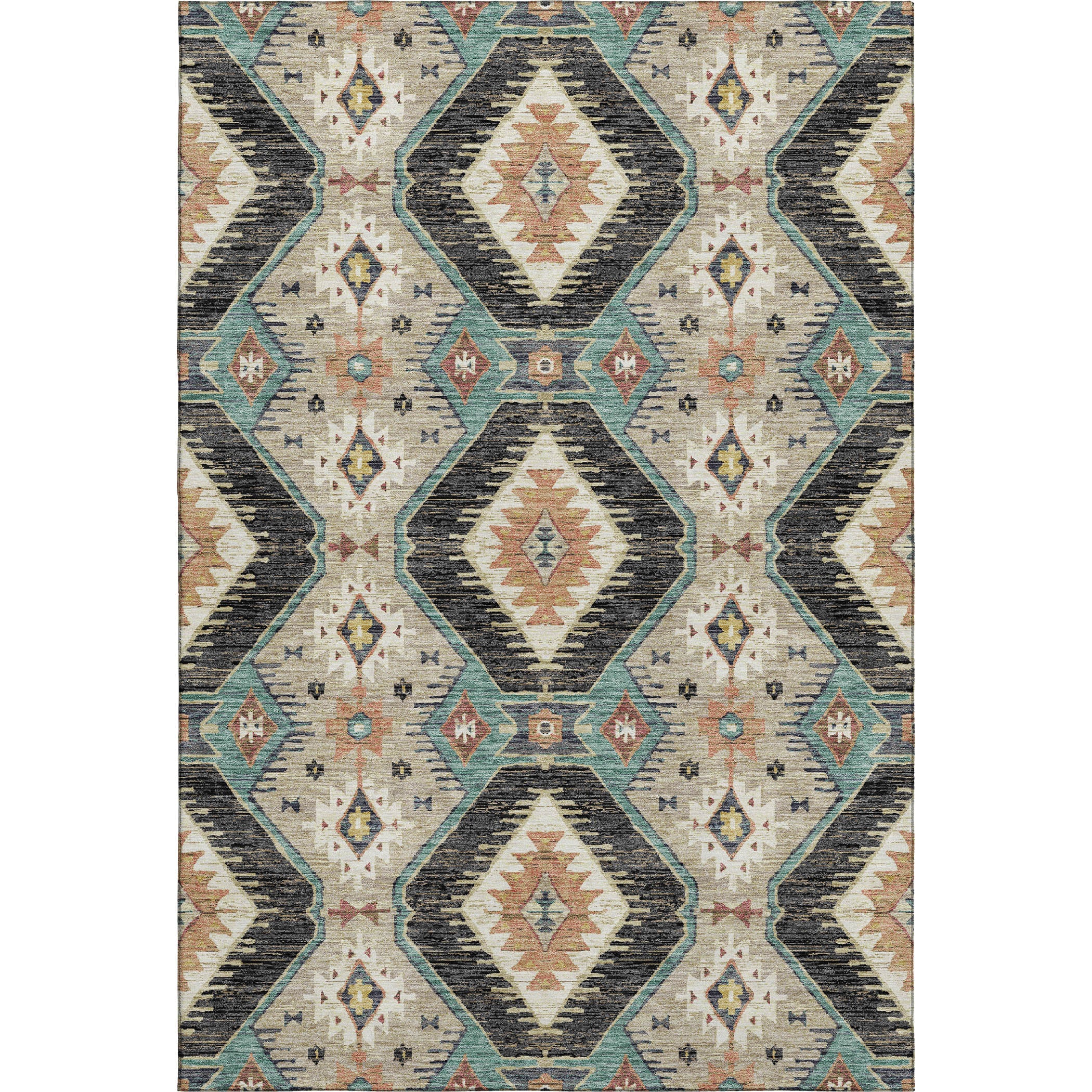Oaxaca Machine Washable Transitional Black Rug 2'6" x 3'10" #shape_Rectangle