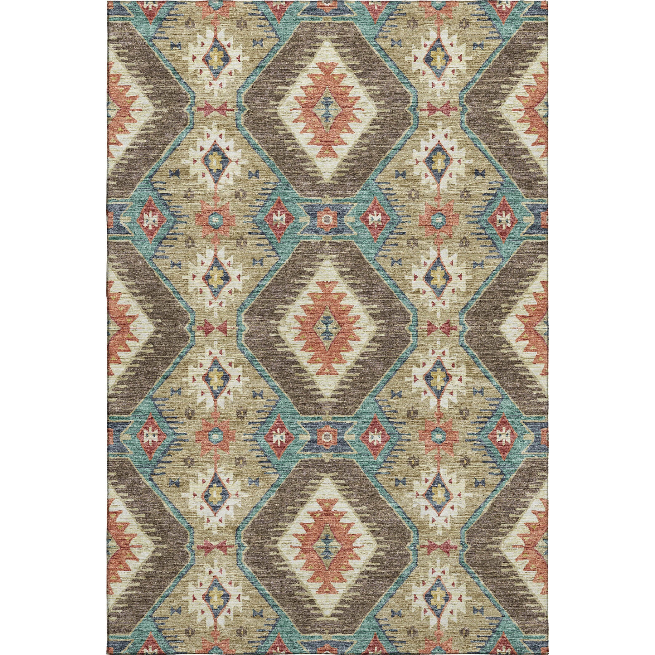 Oaxaca Machine Washable Transitional Khaki Brown Rug 2'6" x 3'10" #shape_Rectangle