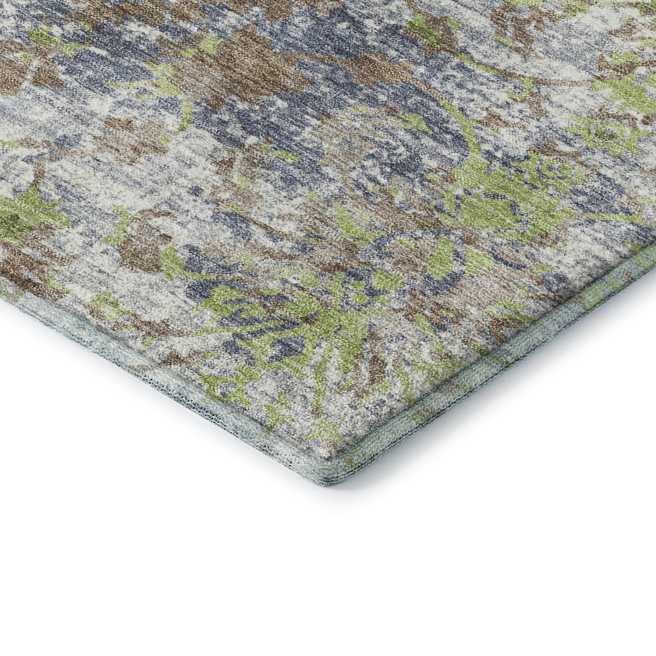 Dubrovnik Machine Washable Transitional Aloe Green Rug 1'8" x 2'6" #shape_Rectangle
