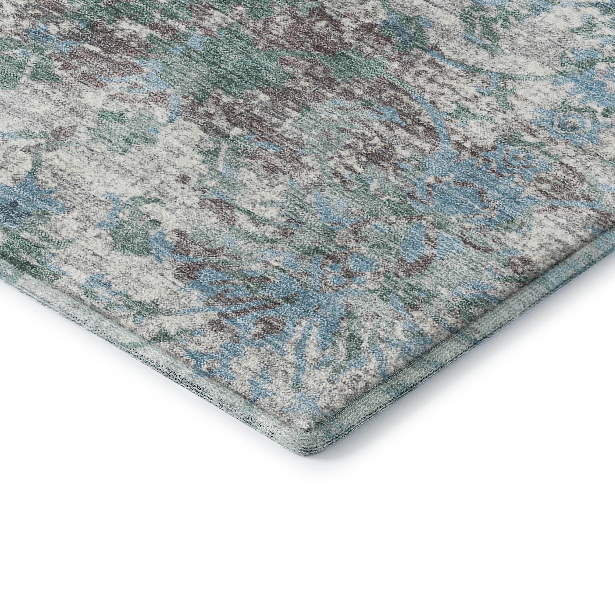 Dubrovnik Machine Washable Transitional Denim Blue Rug 1'8" x 2'6" #shape_Rectangle