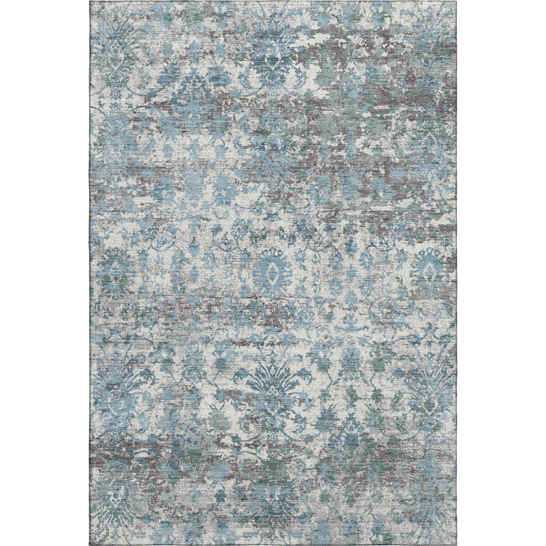 Dubrovnik Machine Washable Transitional Denim Blue Rug 2'6" x 3'10" #shape_Rectangle