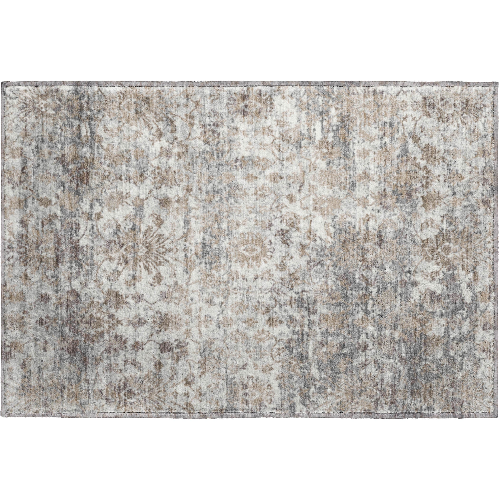 Dubrovnik Machine Washable Transitional Taupe Brown Rug 1'8" x 2'6" #shape_Rectangle