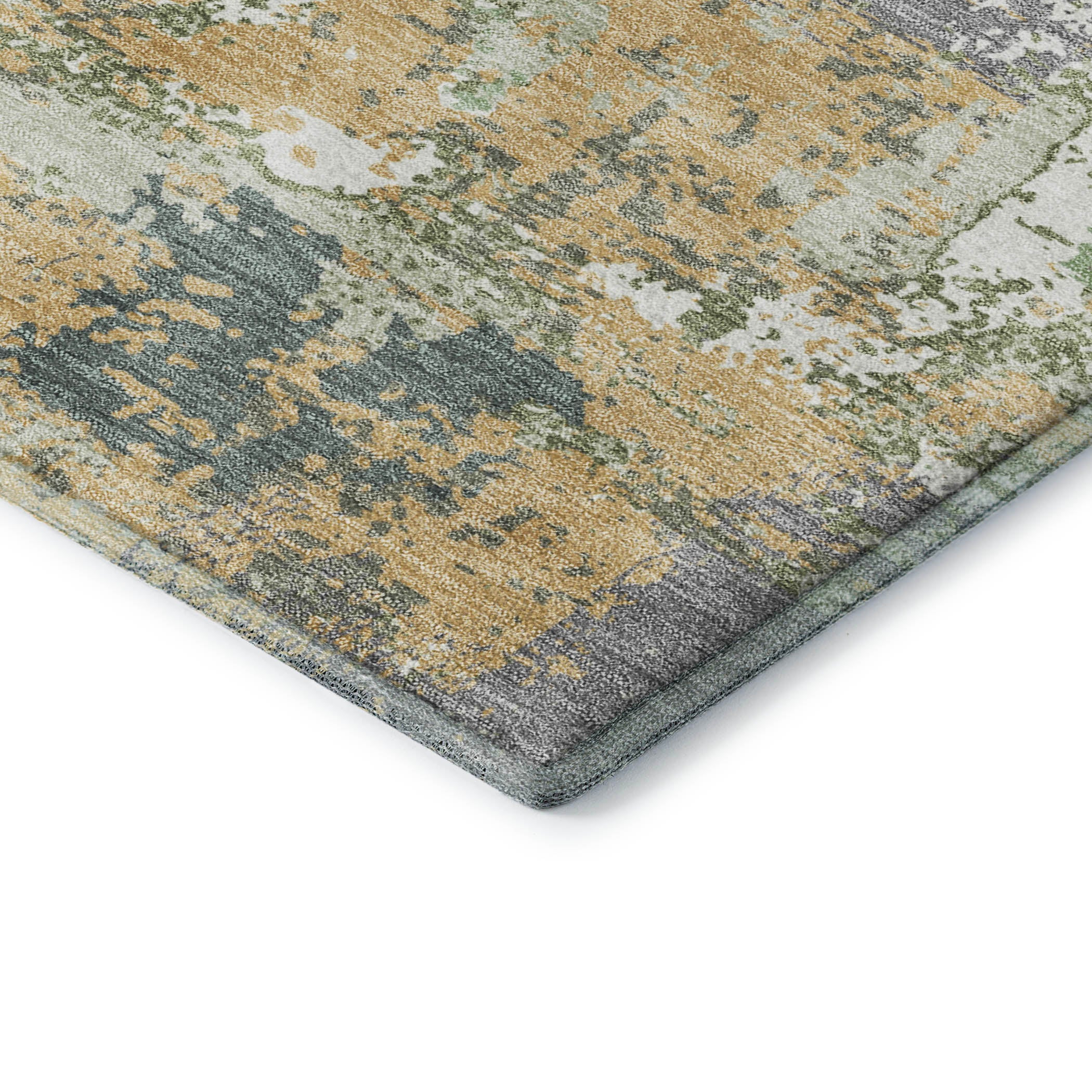 Seoul Machine Washable Transitional Aloe Green Rug 1'8" x 2'6" #shape_Rectangle