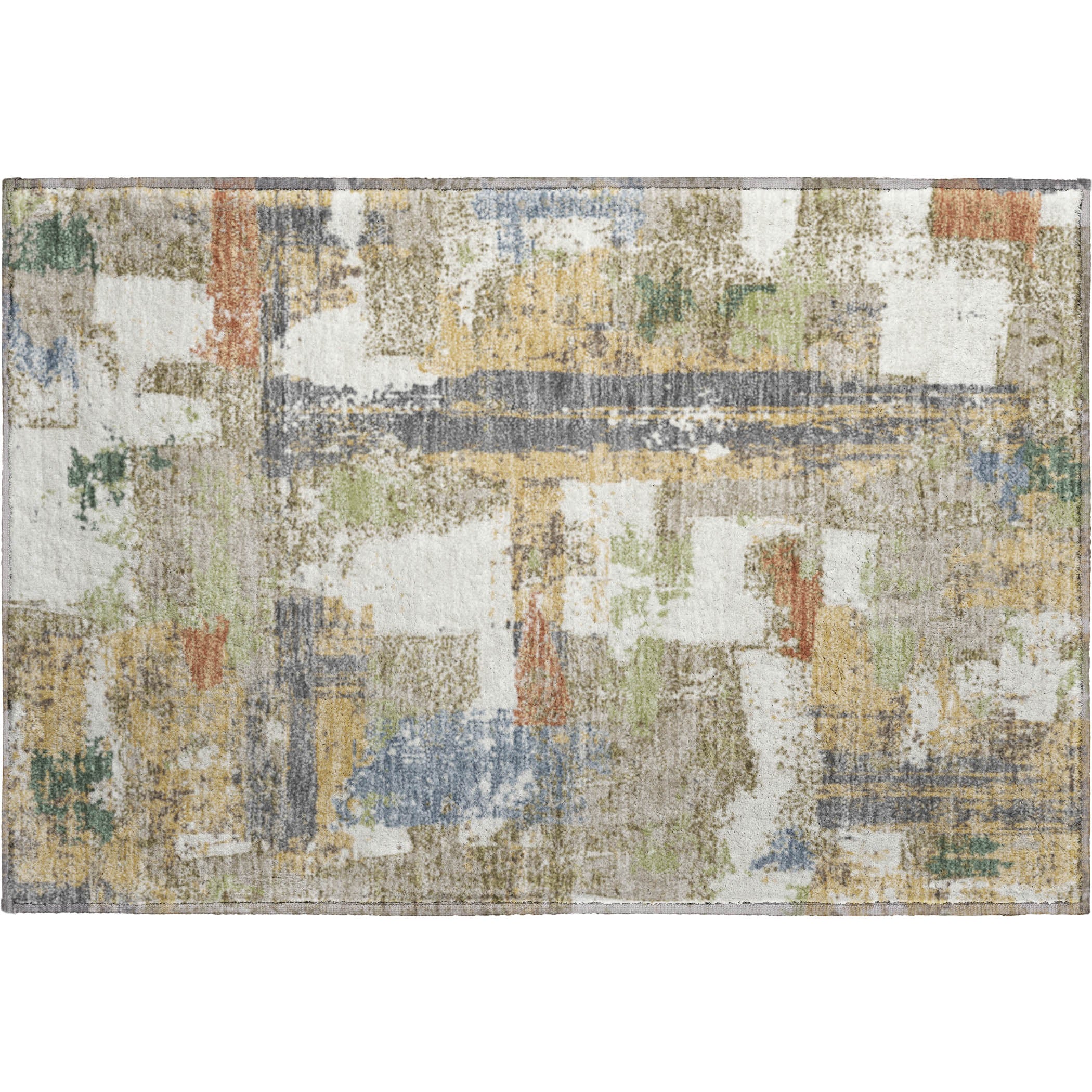 Seoul Machine Washable Transitional Ivory Rug 1'8" x 2'6" #shape_Rectangle