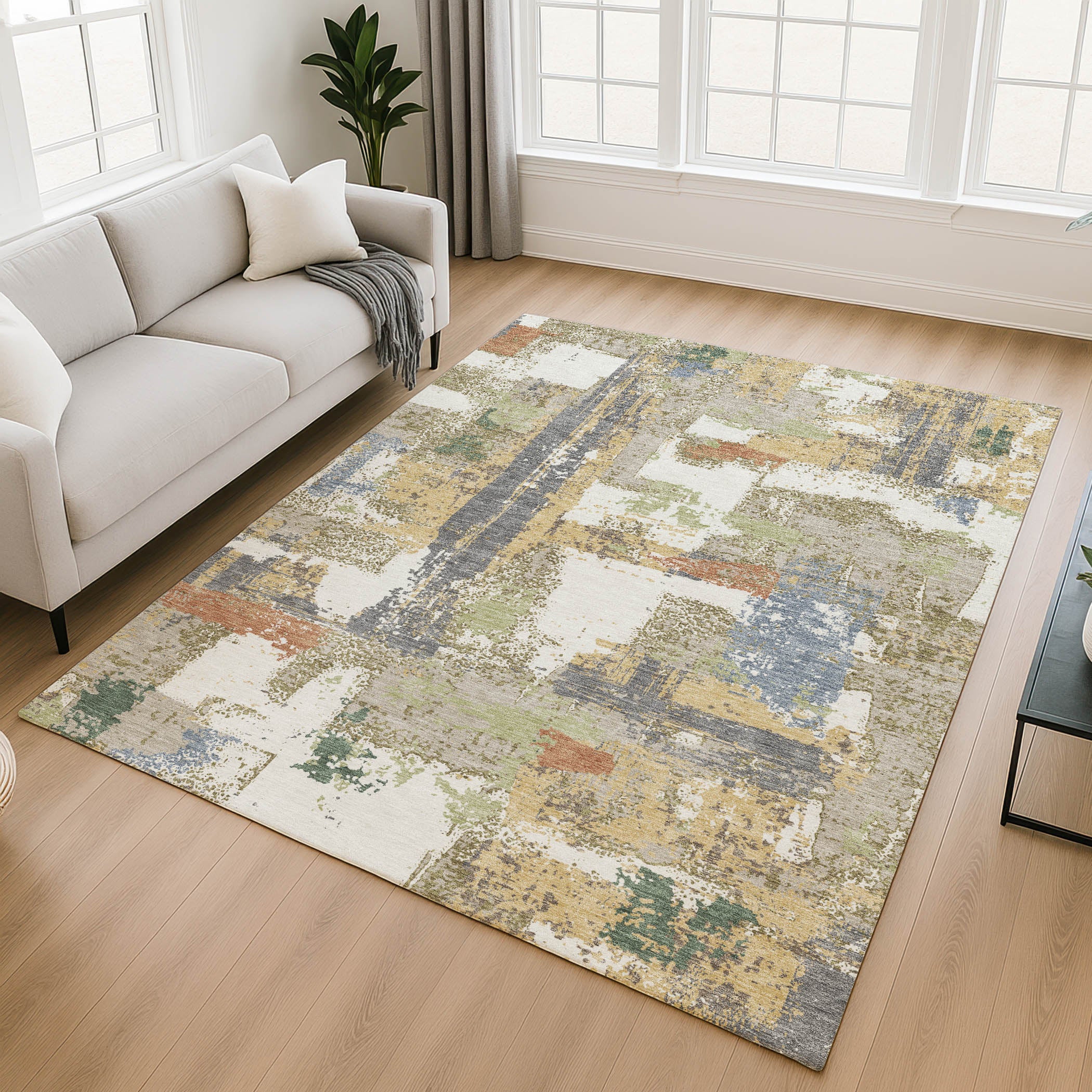 Seoul Machine Washable Transitional Ivory Rug 2'6" x 3'10" #shape_Rectangle