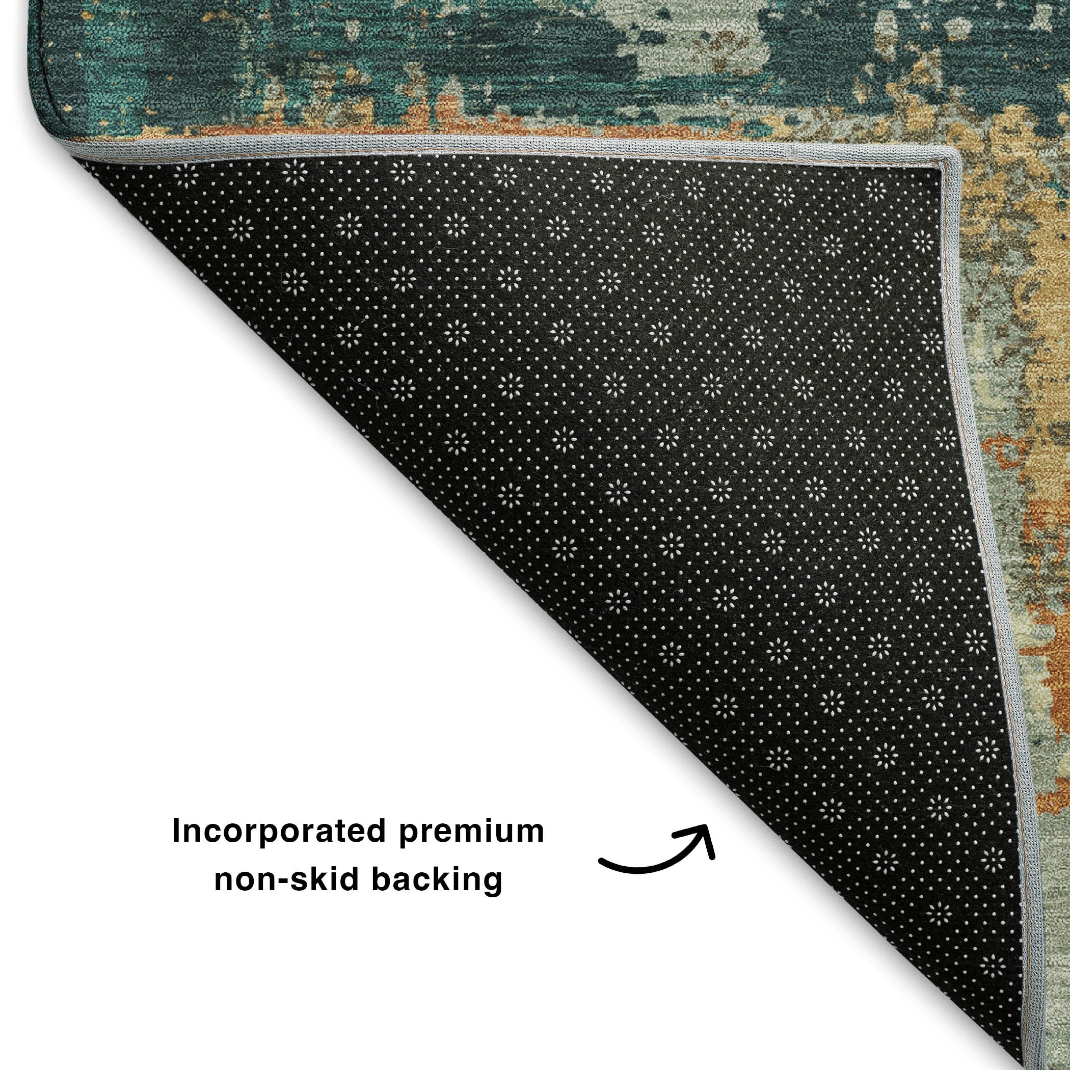 Seoul Machine Washable Transitional Seafoam Blue Rug 1'8" x 2'6" #shape_Rectangle