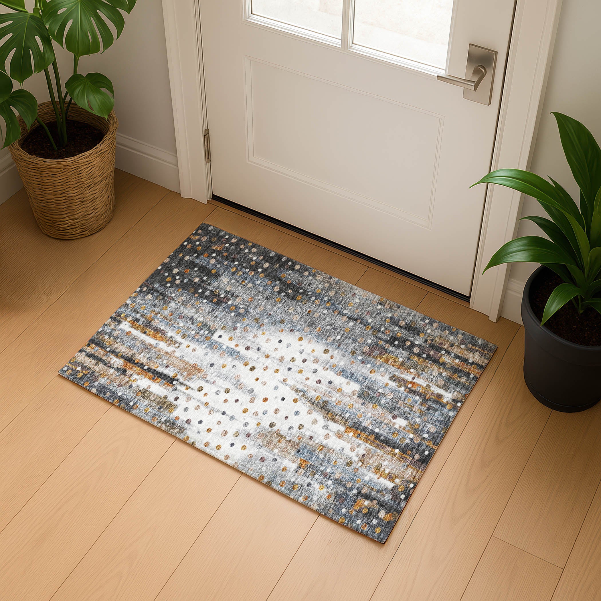 Seville Machine Washable Transitional Gray Rug 1'8" x 2'6" #shape_Rectangle