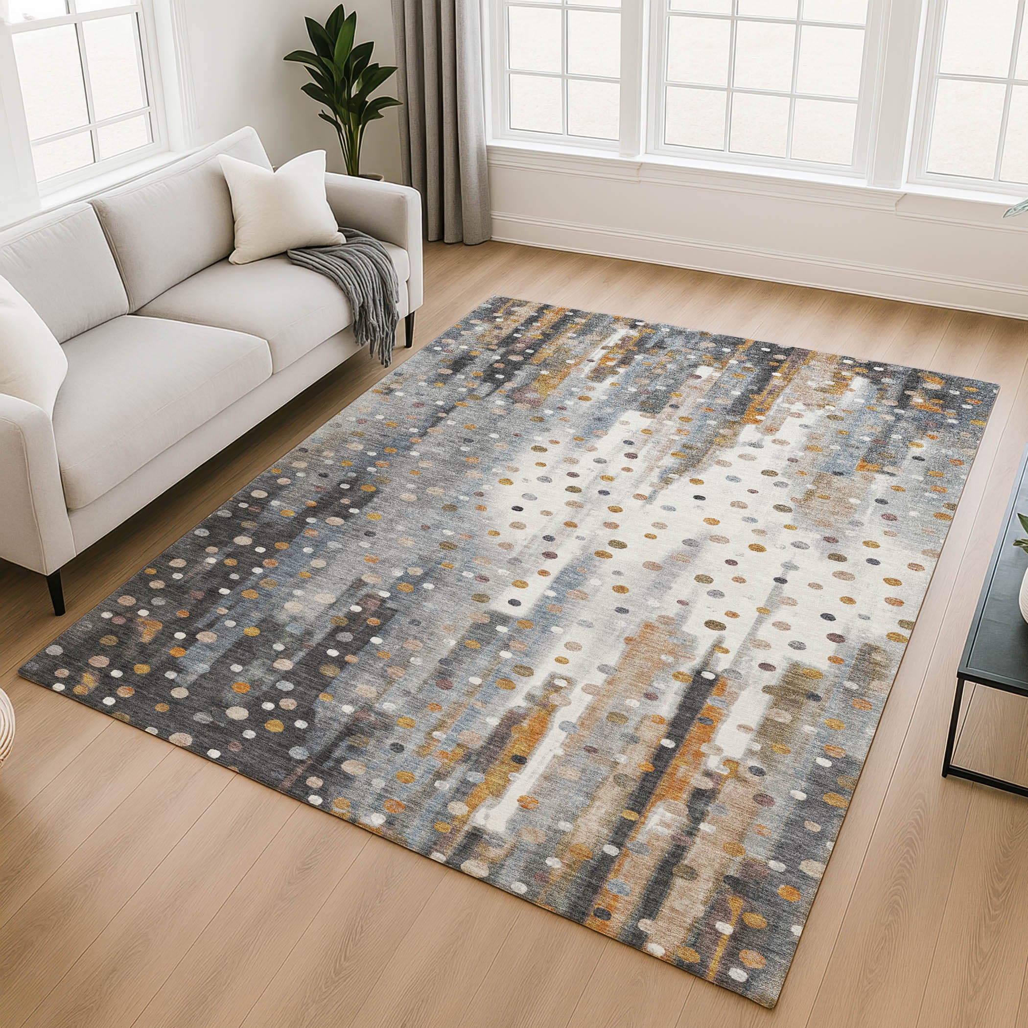Seville Machine Washable Transitional Gray Rug 2'6" x 3'10" #shape_Rectangle