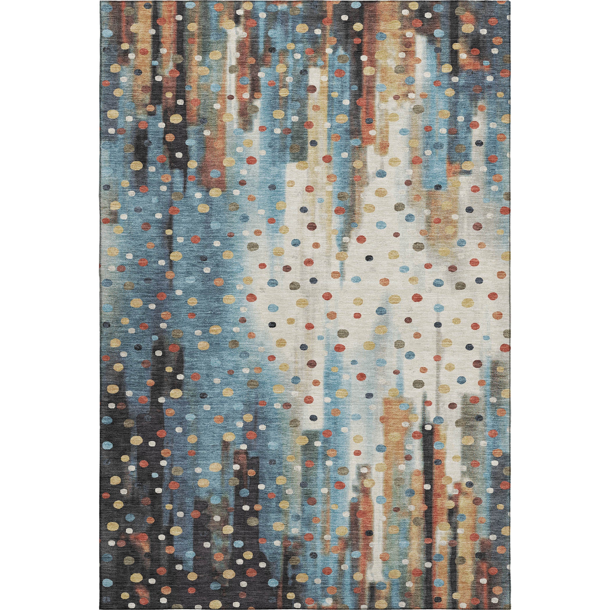 Seville Machine Washable Transitional Teal Rug 2'6" x 3'10" #shape_Rectangle