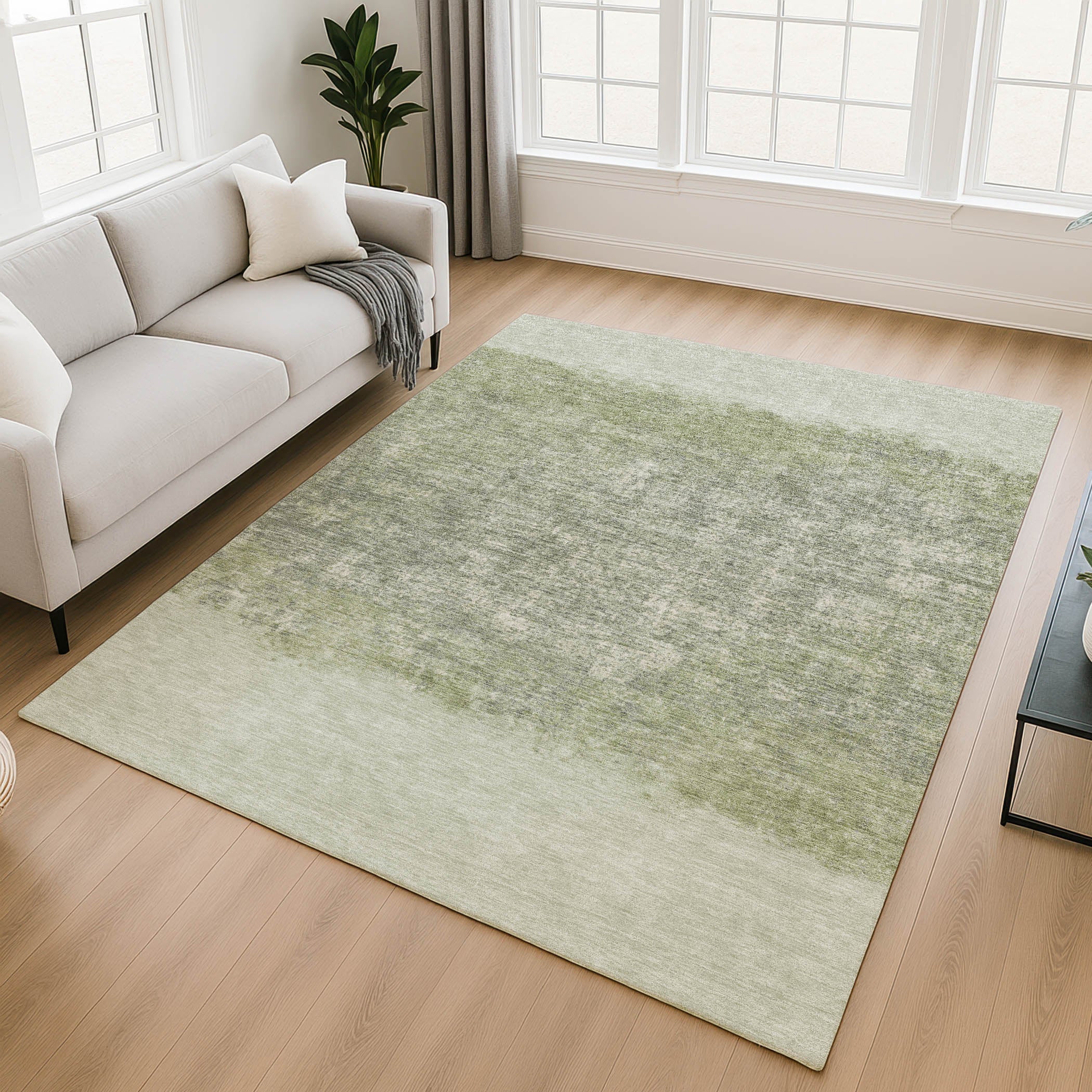 Luang Prabang Machine Washable Transitional Aloe Green Rug 2'6" x 3'10" #shape_Rectangle