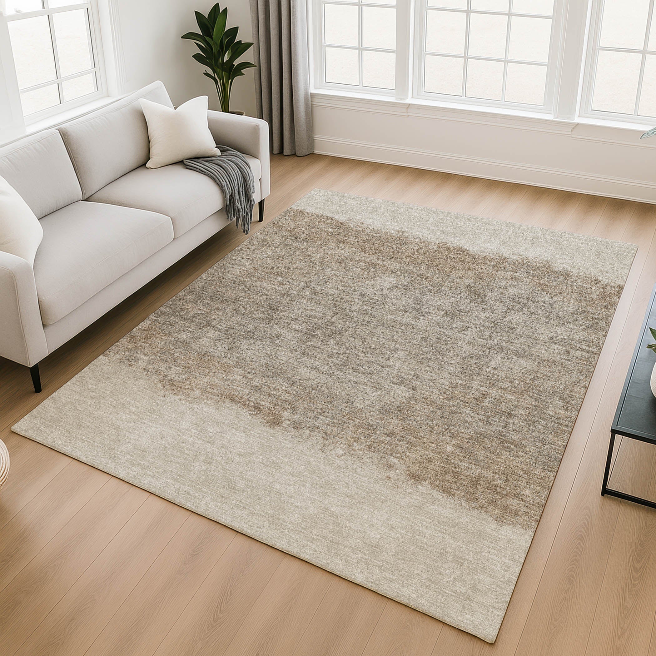 Luang Prabang Machine Washable Transitional Beige Brown Rug 2'6" x 3'10" #shape_Rectangle