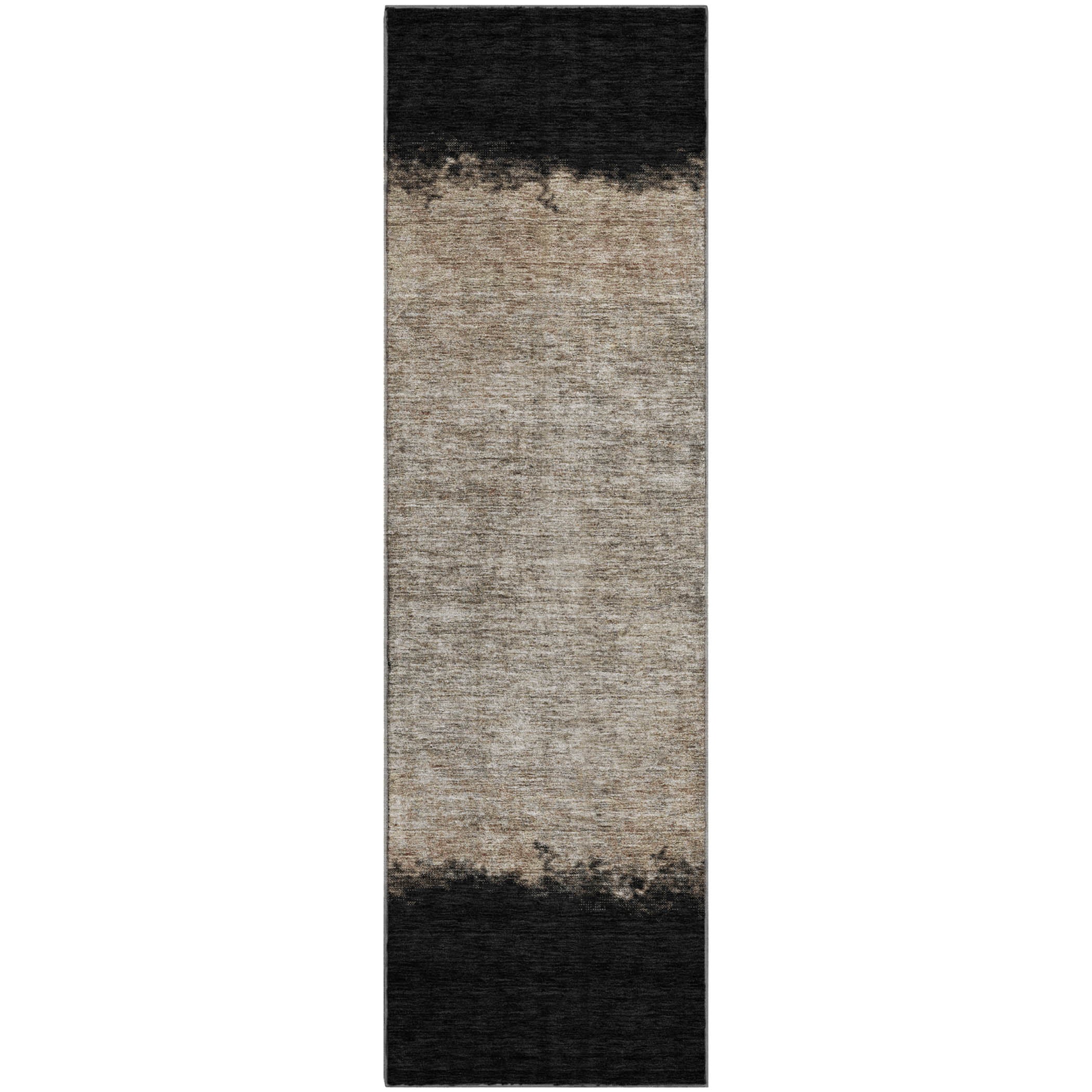Luang Prabang Machine Washable Transitional Black Rug 2'3" x 7'6" #shape_Runner
