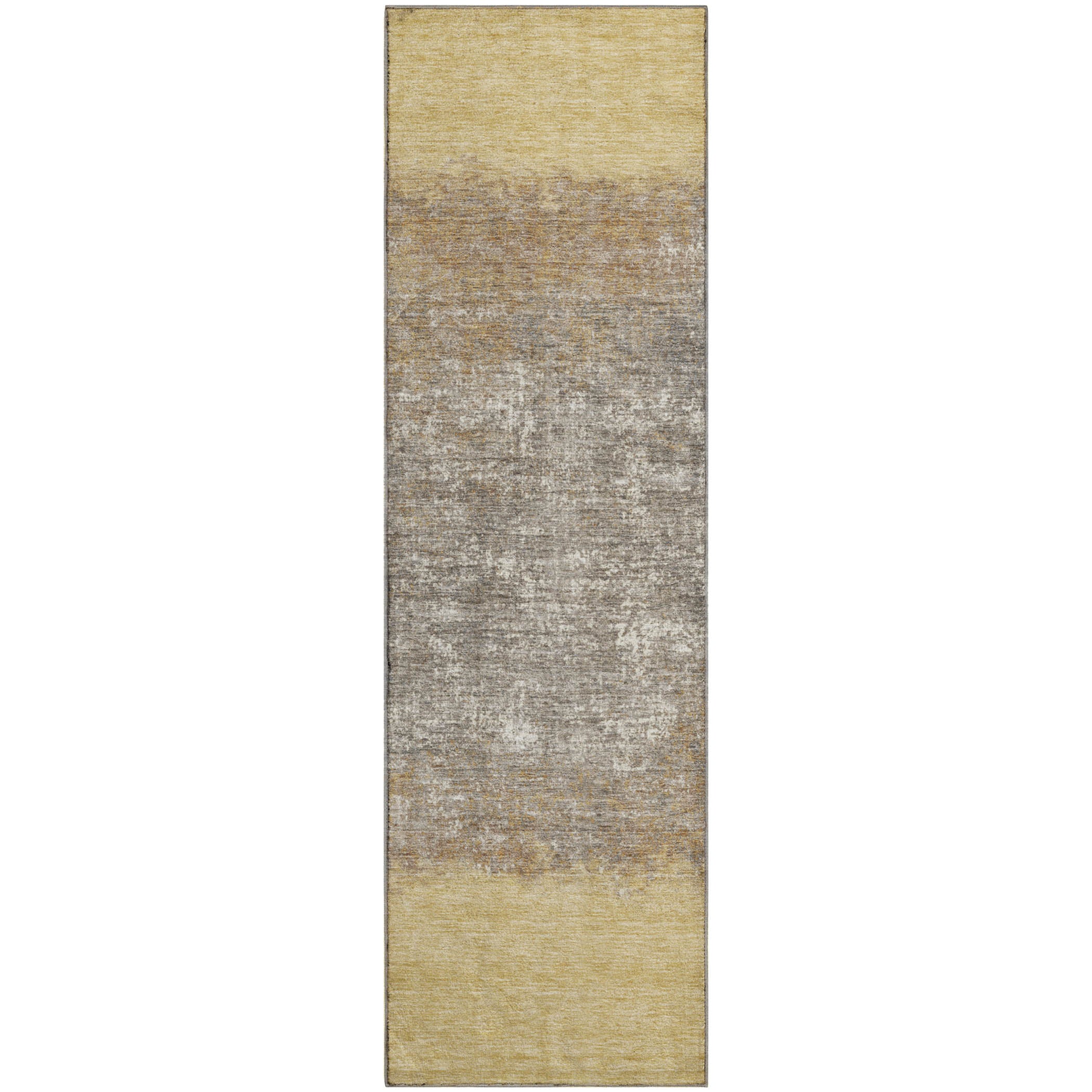 Luang Prabang Machine Washable Transitional Gold Rug 2'3" x 7'6" #shape_Runner