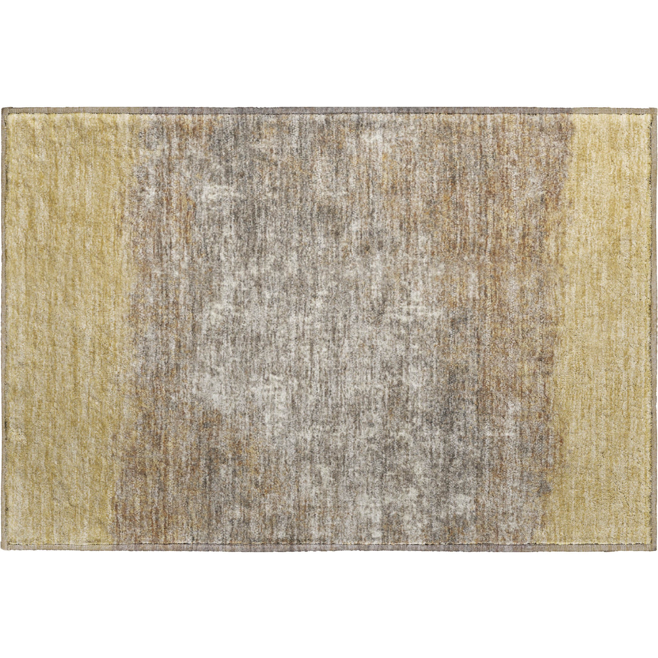 Luang Prabang Machine Washable Transitional Gold Rug 1'8" x 2'6" #shape_Rectangle