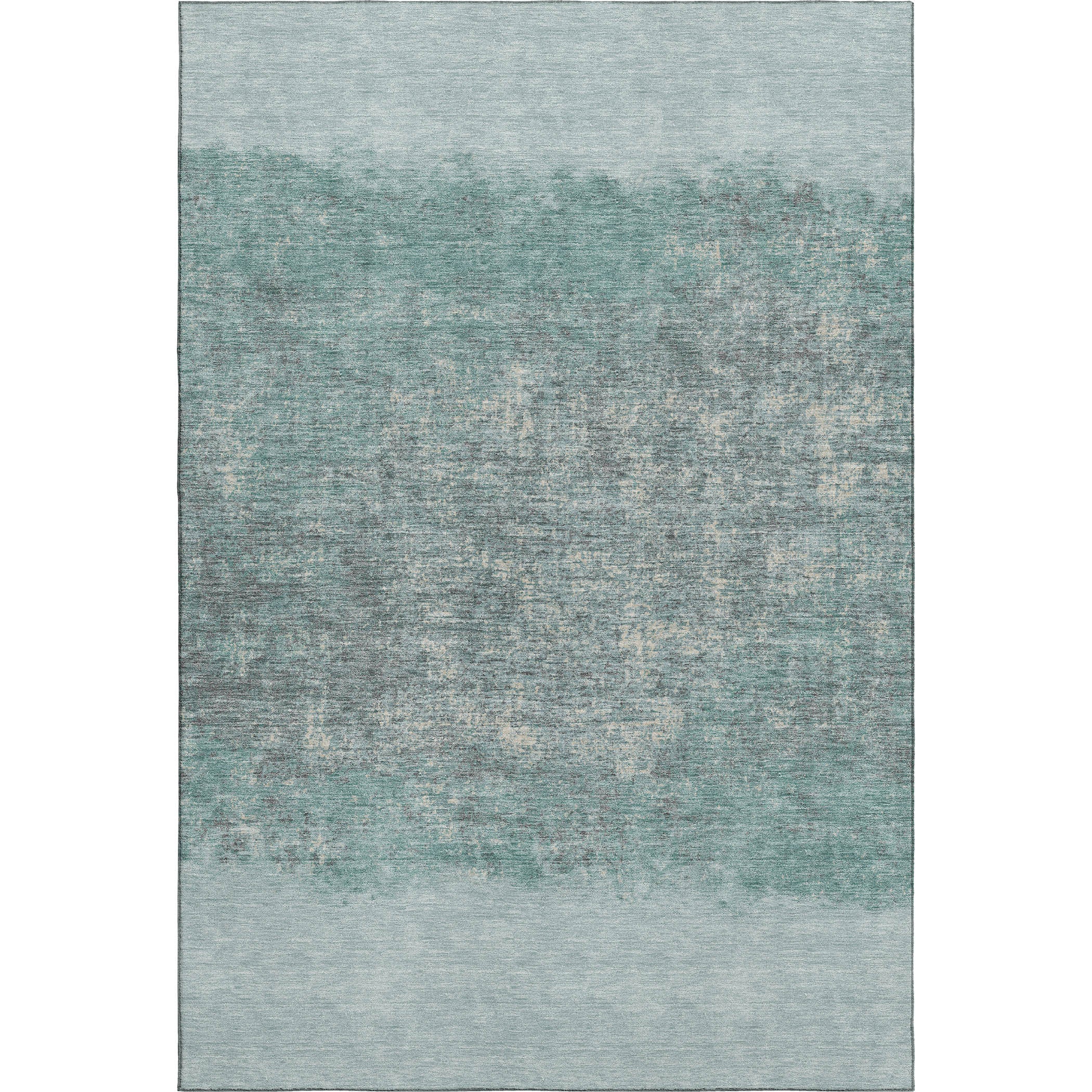 Luang Prabang Machine Washable Transitional Teal Rug 2'6" x 3'10" #shape_Rectangle