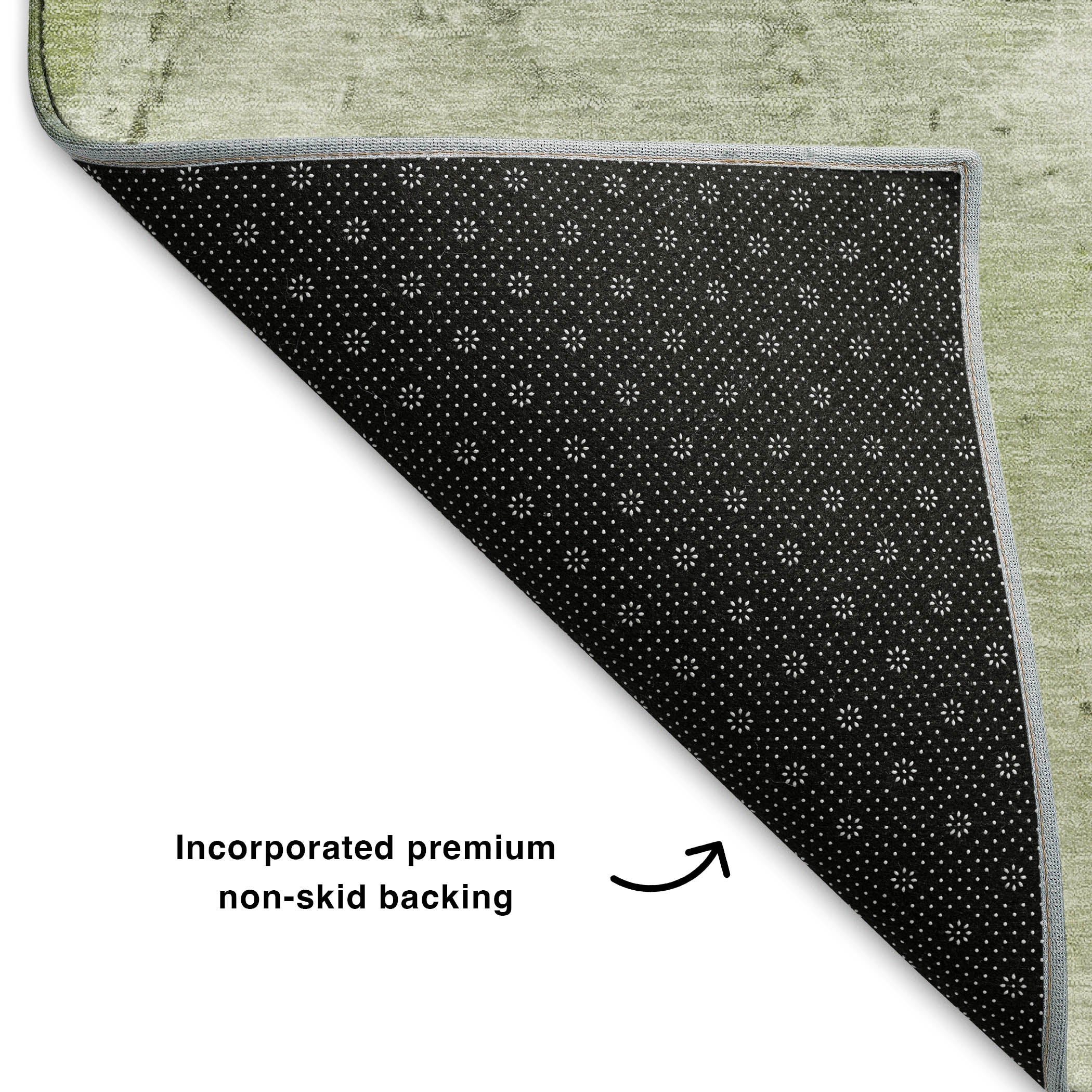 Queenstown Machine Washable Transitional Aloe Green Rug 1'8" x 2'6" #shape_Rectangle