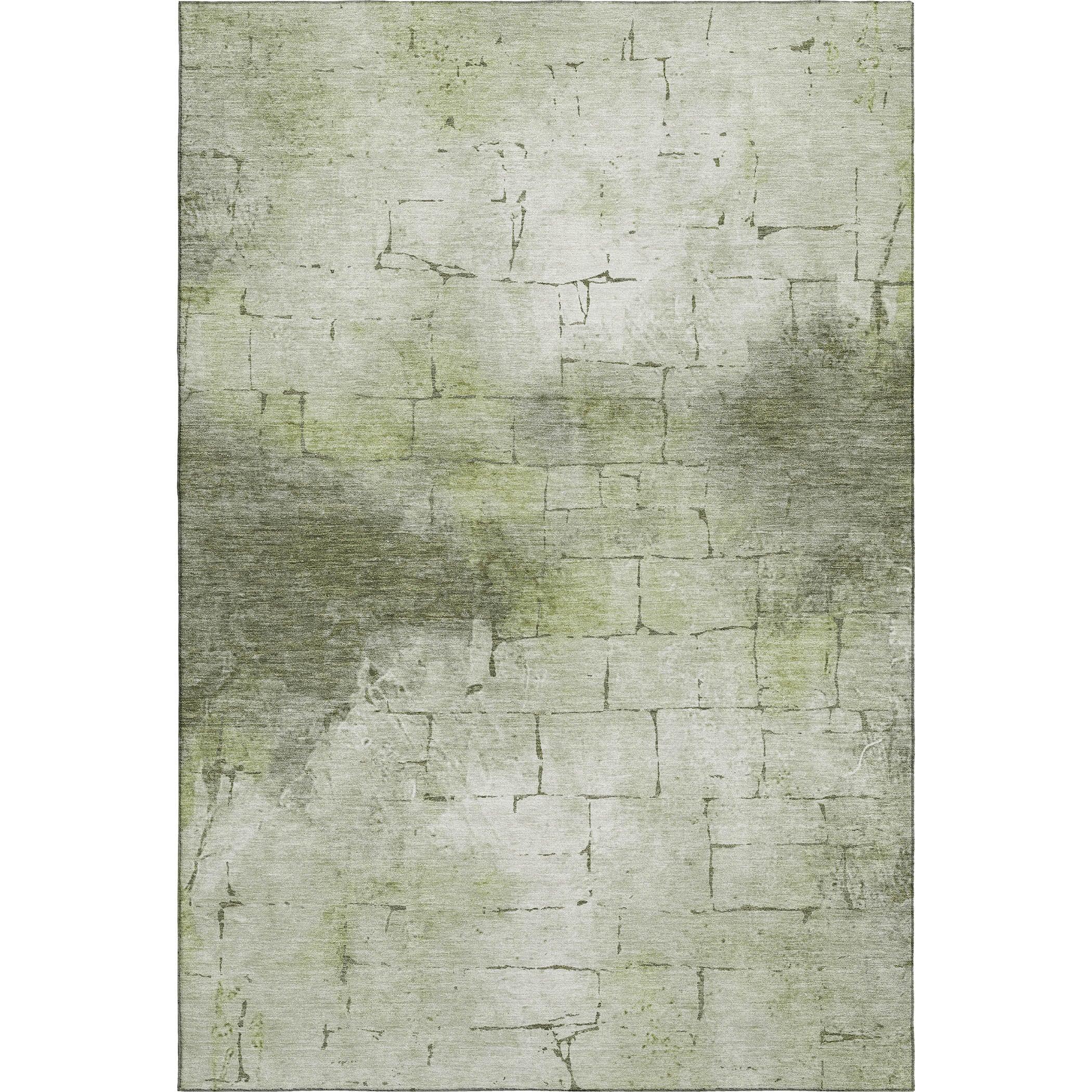 Queenstown Machine Washable Transitional Aloe Green Rug 2'6" x 3'10" #shape_Rectangle