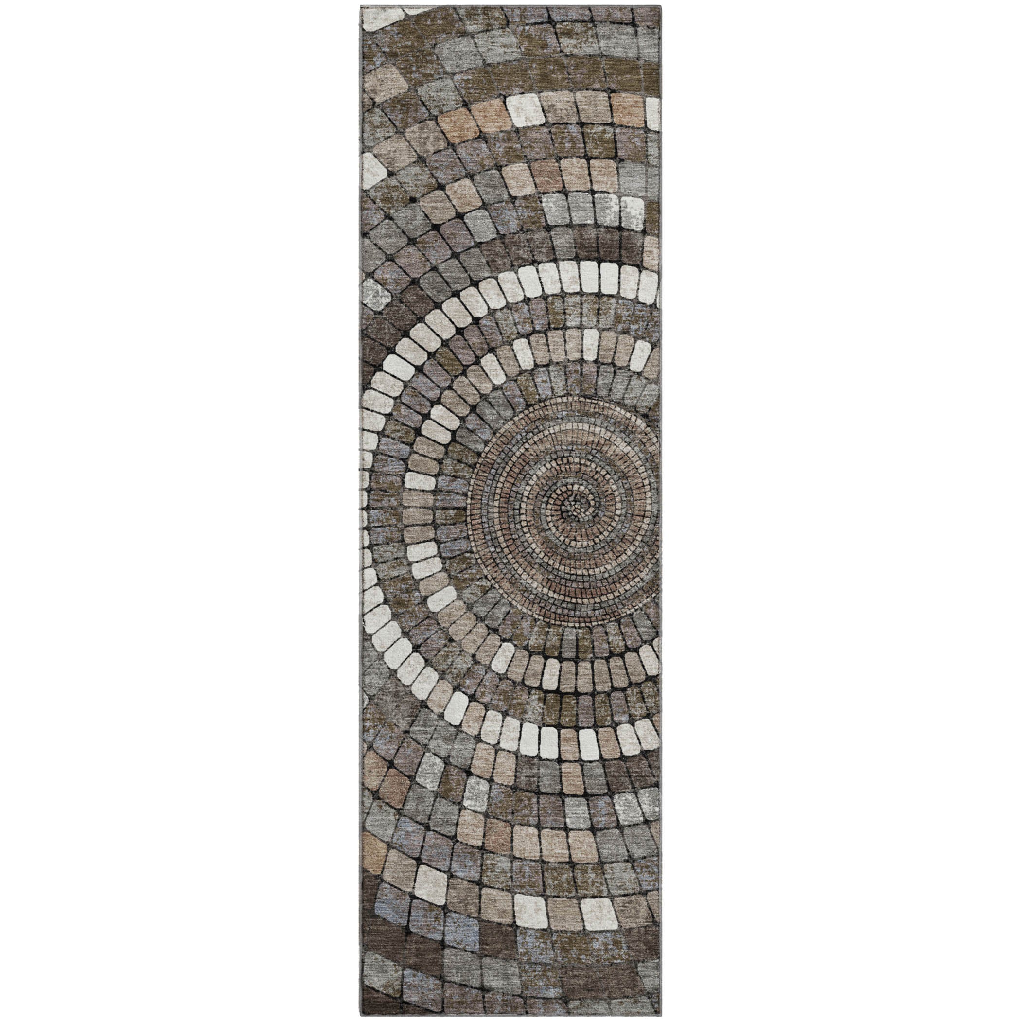 Siena Machine Washable Transitional Brown Rug 2'3" x 7'6" #shape_Runner