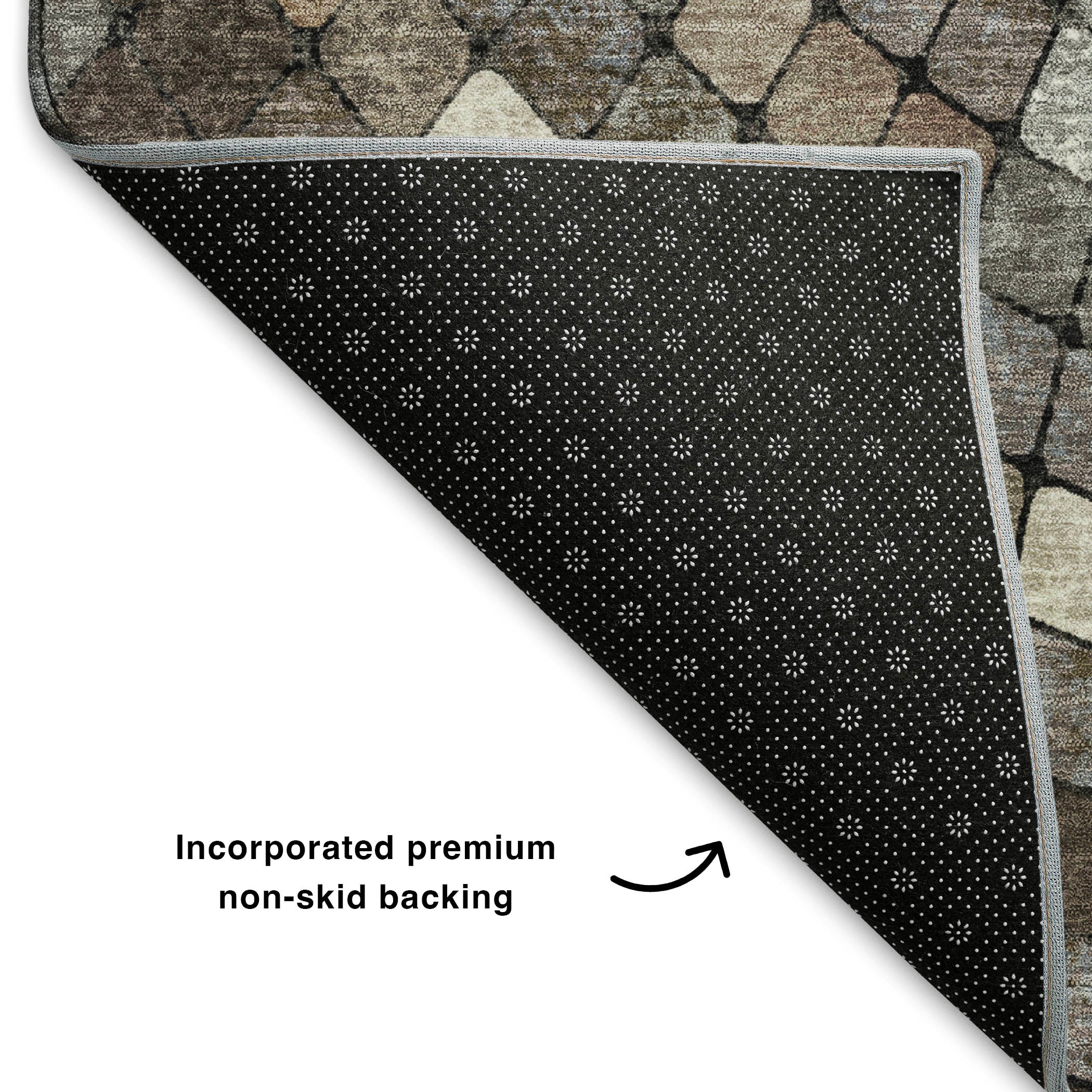 Siena Machine Washable Transitional Brown Rug 1'8" x 2'6" #shape_Rectangle