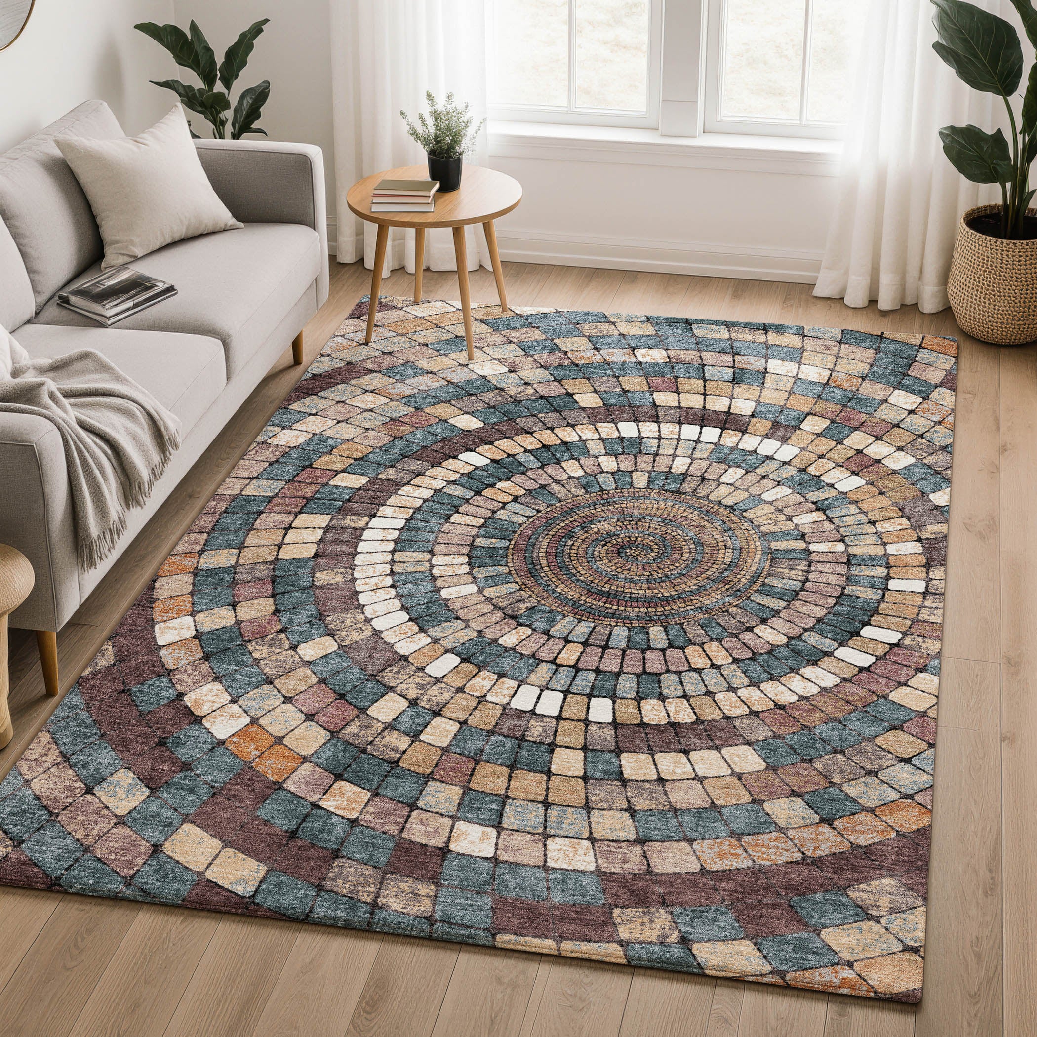 Siena Machine Washable Transitional Copper Orange Rug 2'6" x 3'10" #shape_Rectangle