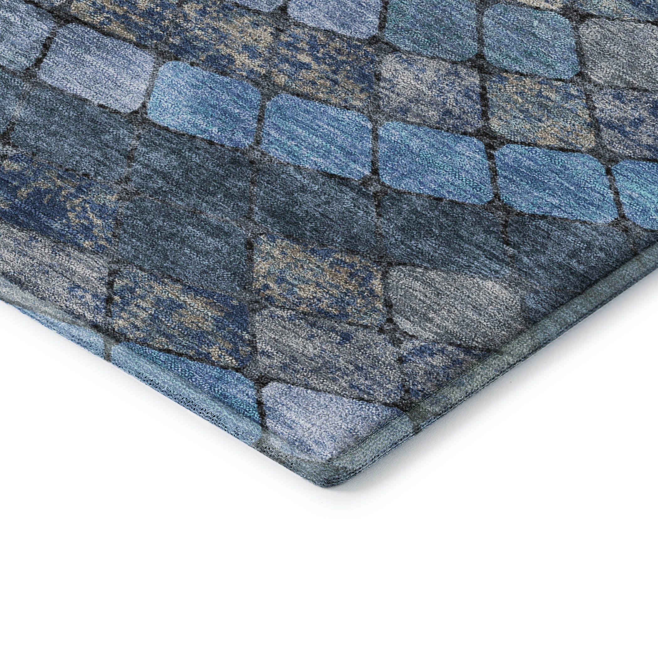 Siena Machine Washable Transitional Navy Blue Rug 1'8" x 2'6" #shape_Rectangle