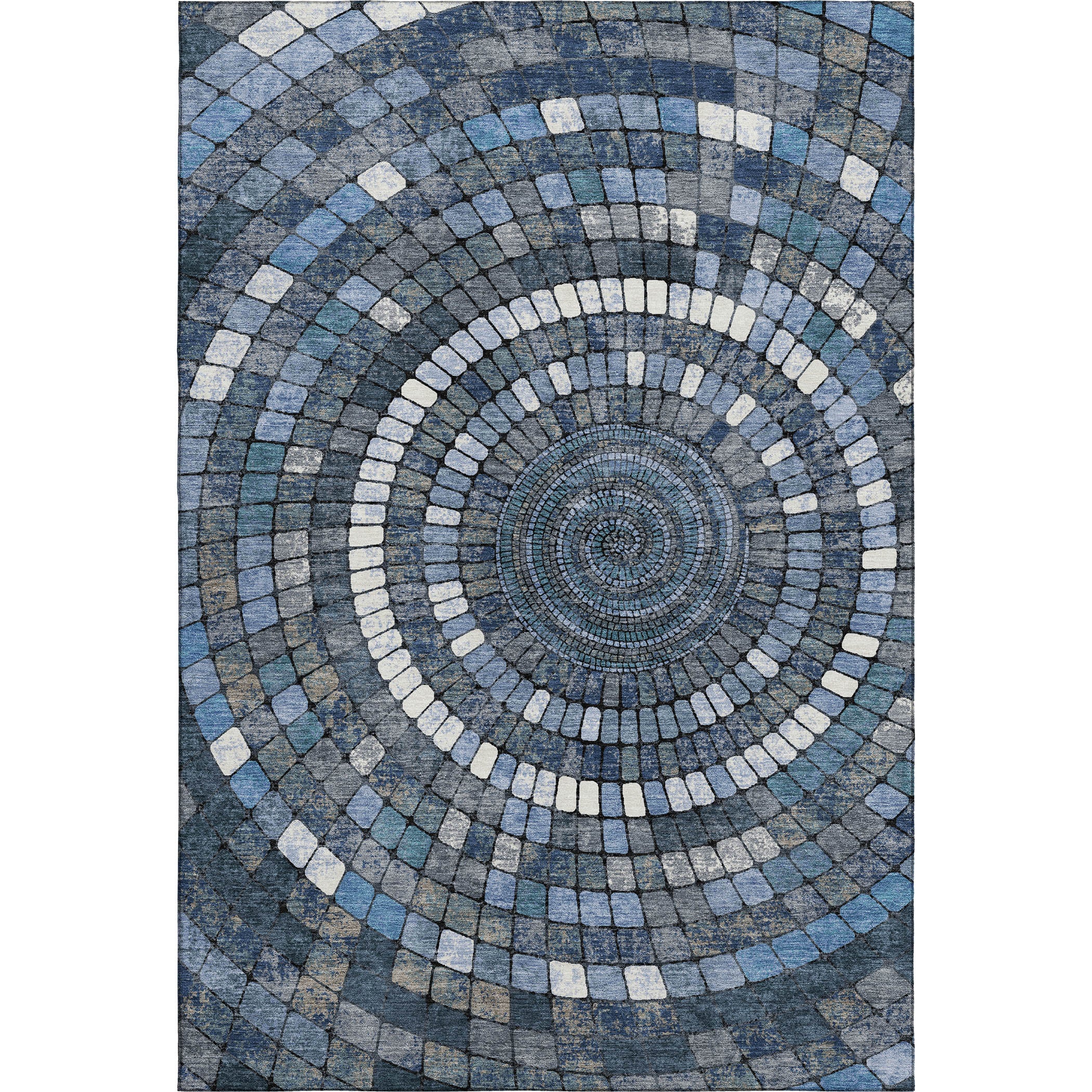 Siena Machine Washable Transitional Navy Blue Rug 2'6" x 3'10" #shape_Rectangle