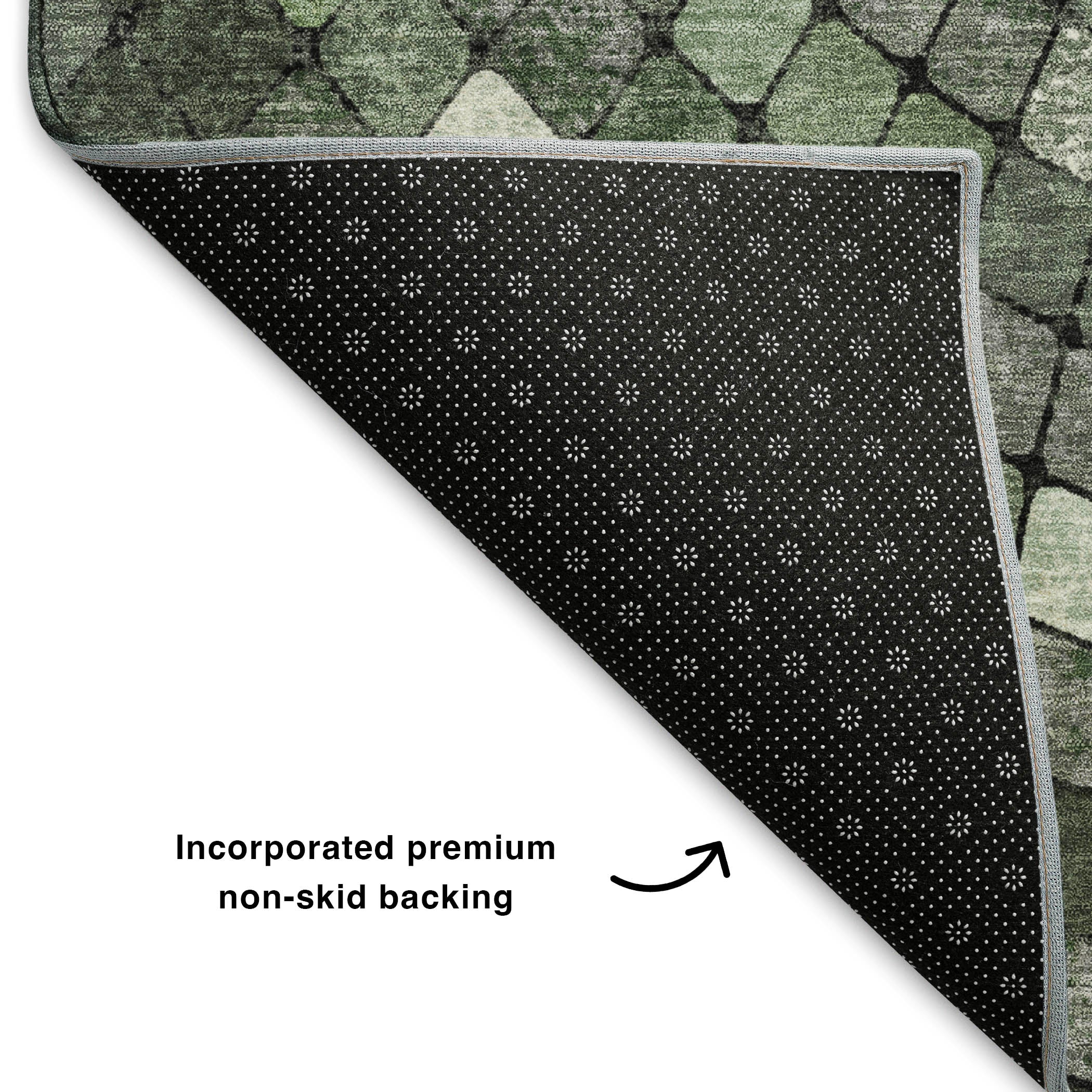 Siena Machine Washable Transitional Sage Green Rug 1'8" x 2'6" #shape_Rectangle