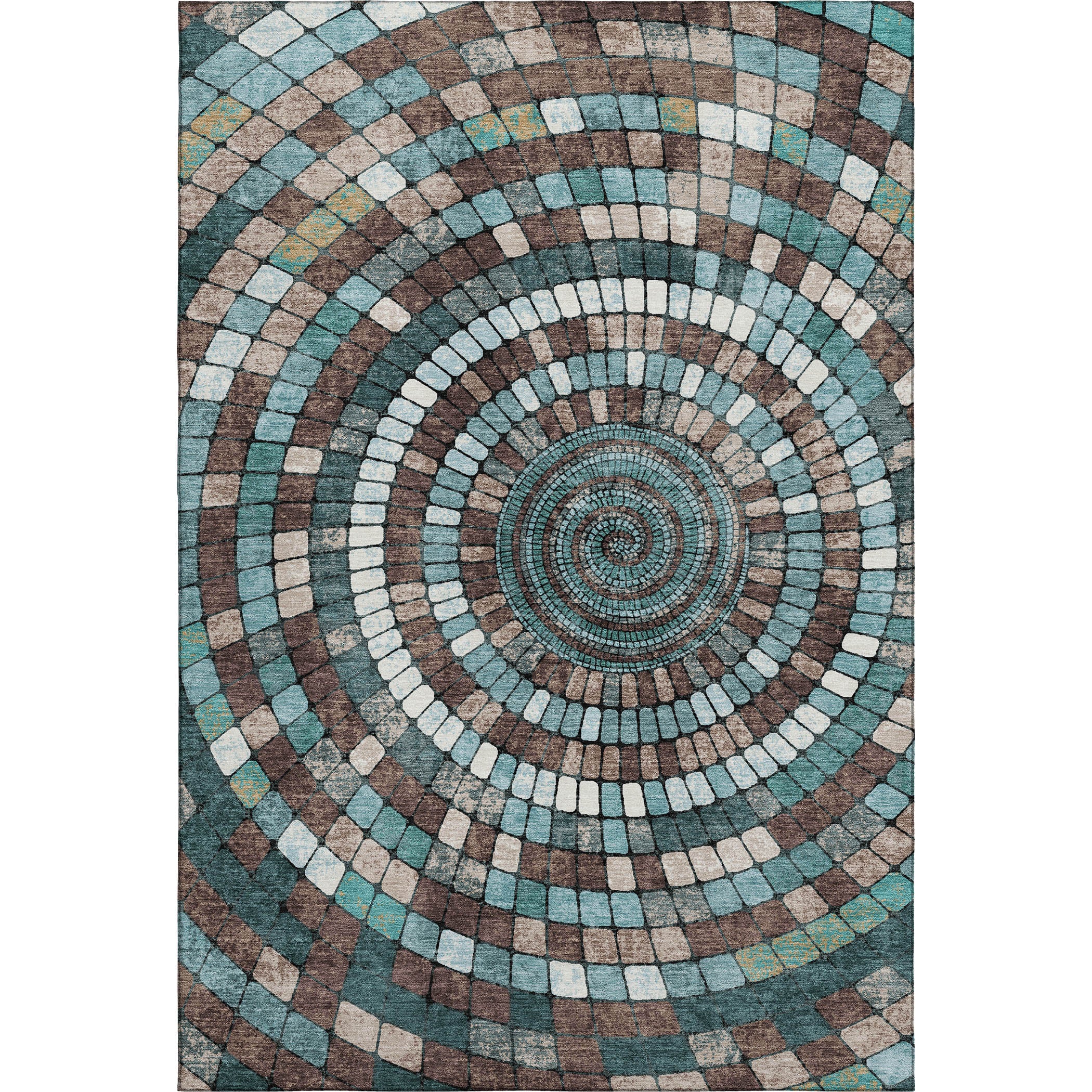 Siena Machine Washable Transitional Teal Rug 2'6" x 3'10" #shape_Rectangle