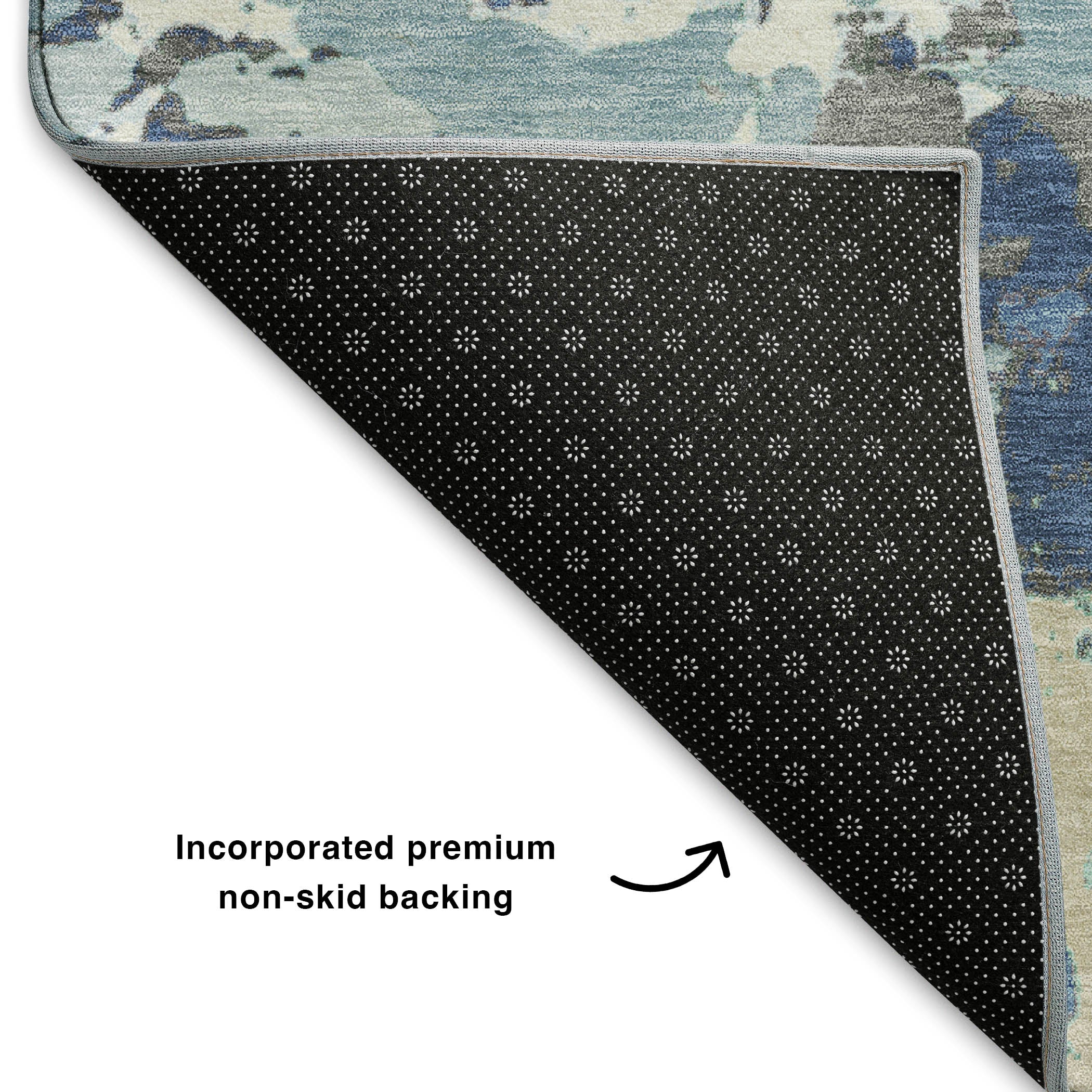 Marrakech Machine Washable Transitional Denim Blue Rug 1'8" x 2'6" #shape_Rectangle