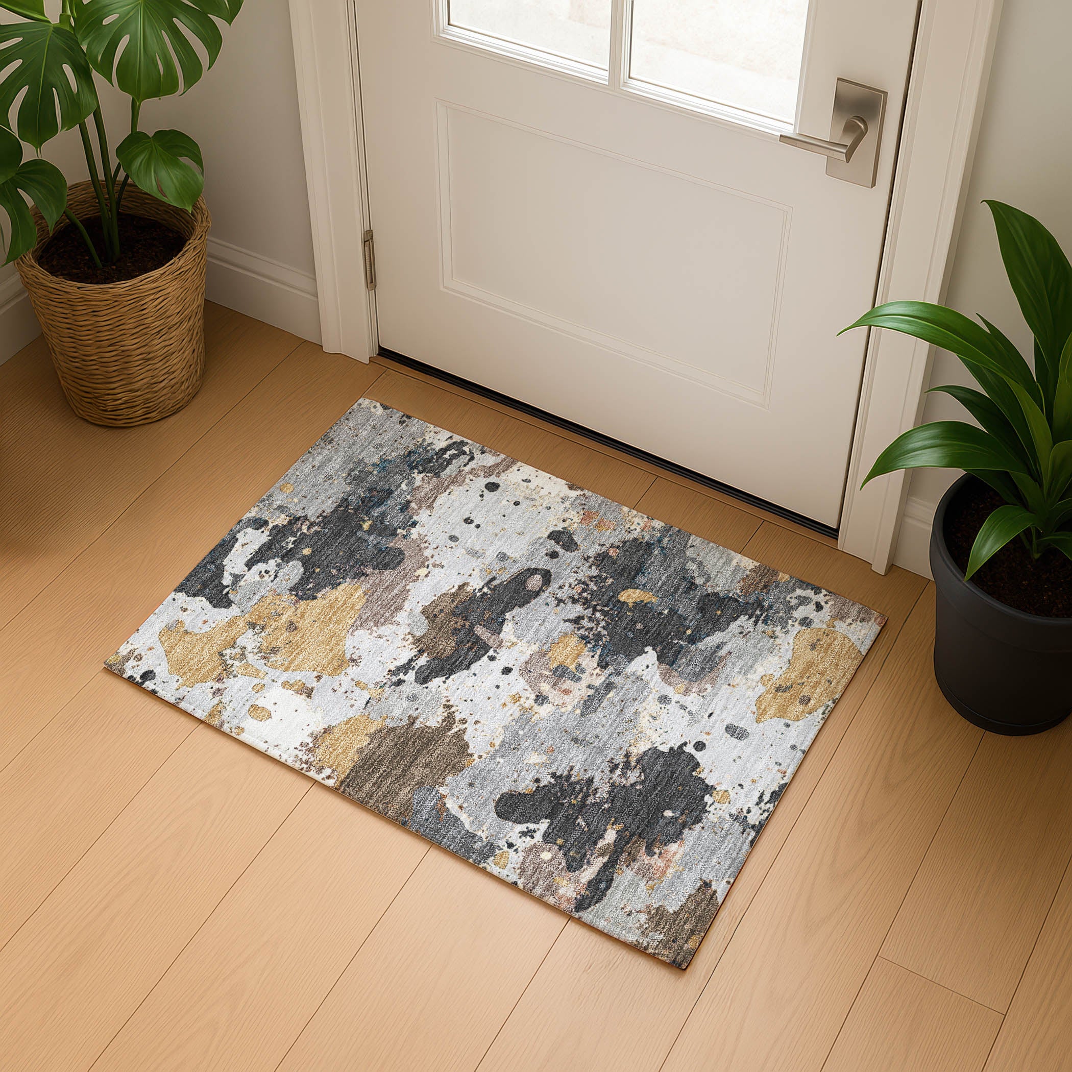 Marrakech Machine Washable Transitional Gray Rug 1'8" x 2'6" #shape_Rectangle
