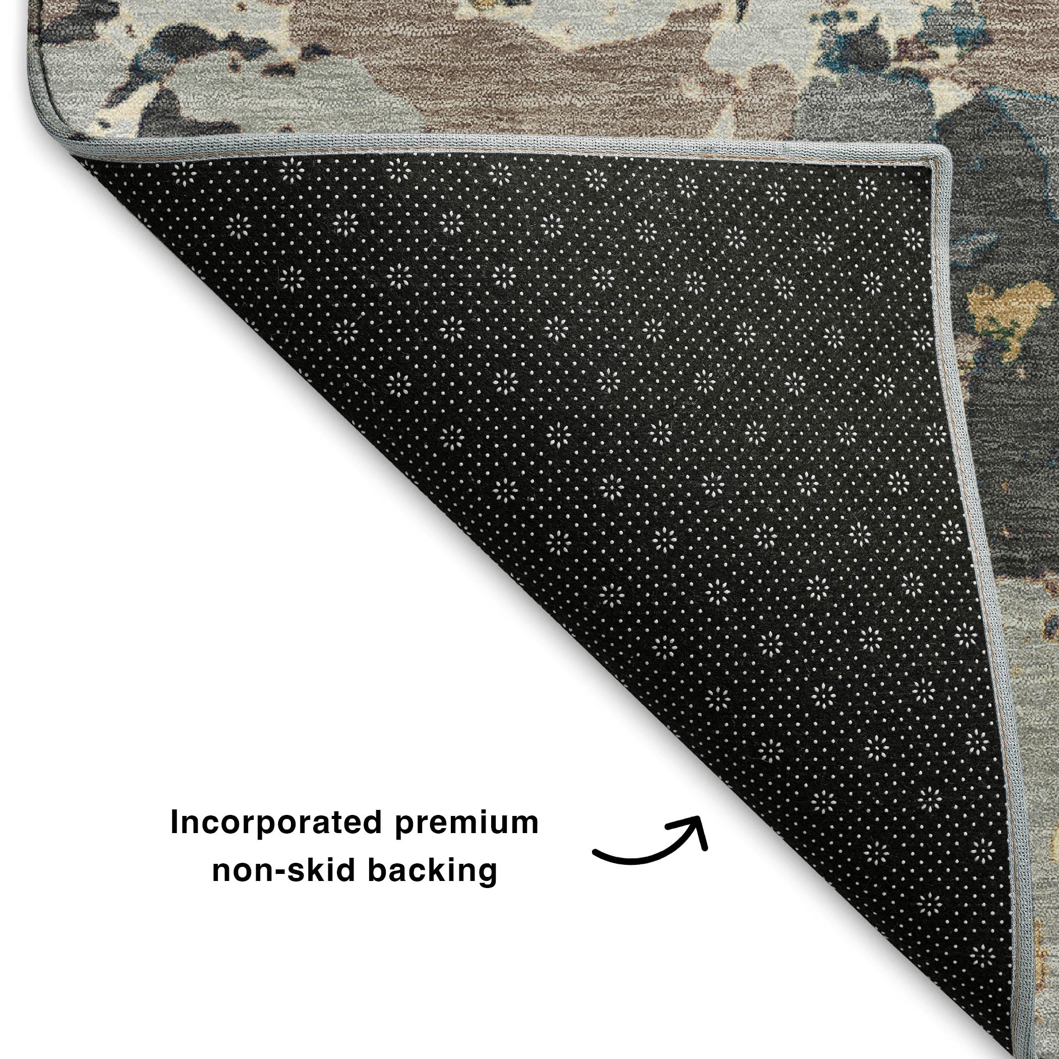 Marrakech Machine Washable Transitional Gray Rug 1'8" x 2'6" #shape_Rectangle