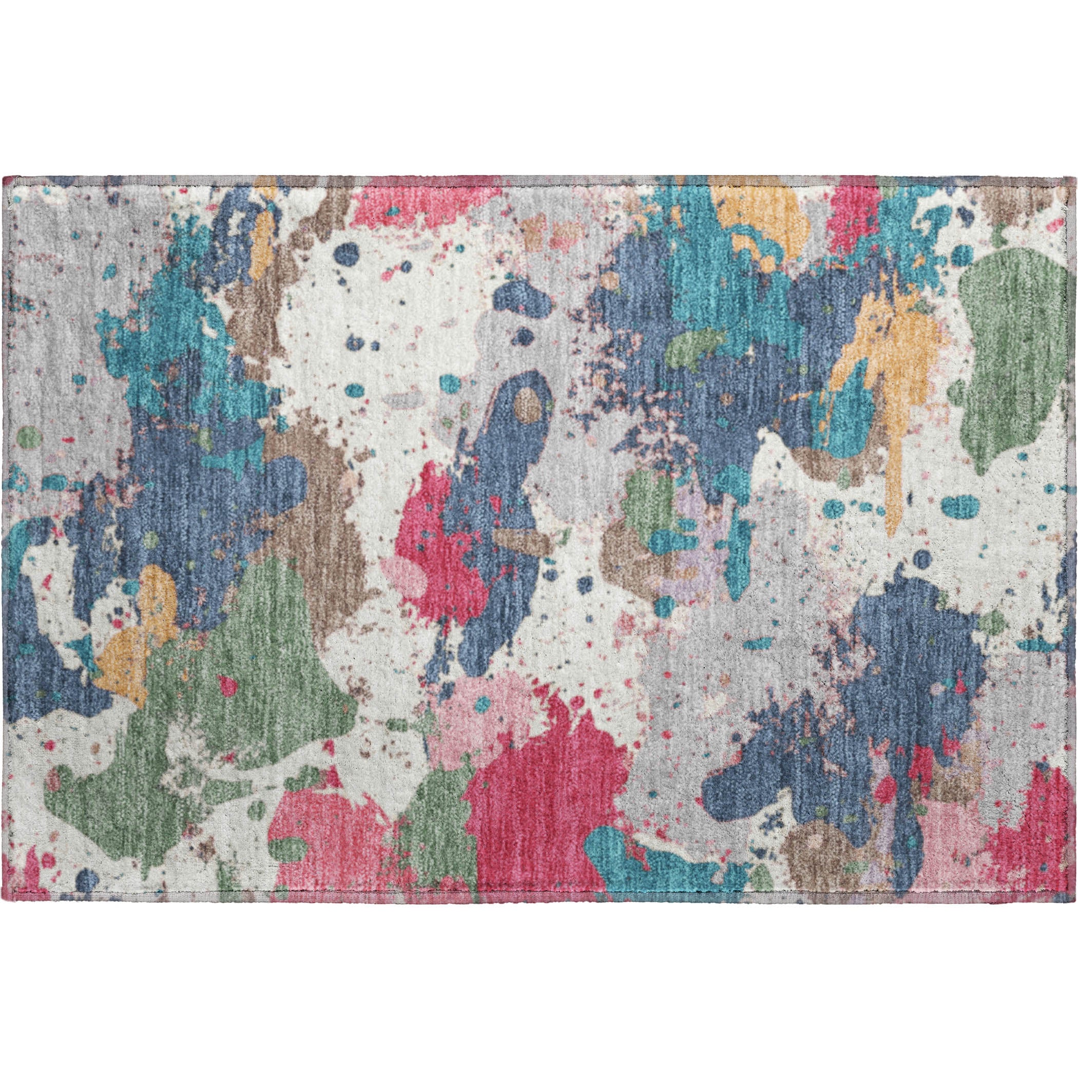 Marrakech Machine Washable Transitional Ivory Rug 1'8" x 2'6" #shape_Rectangle