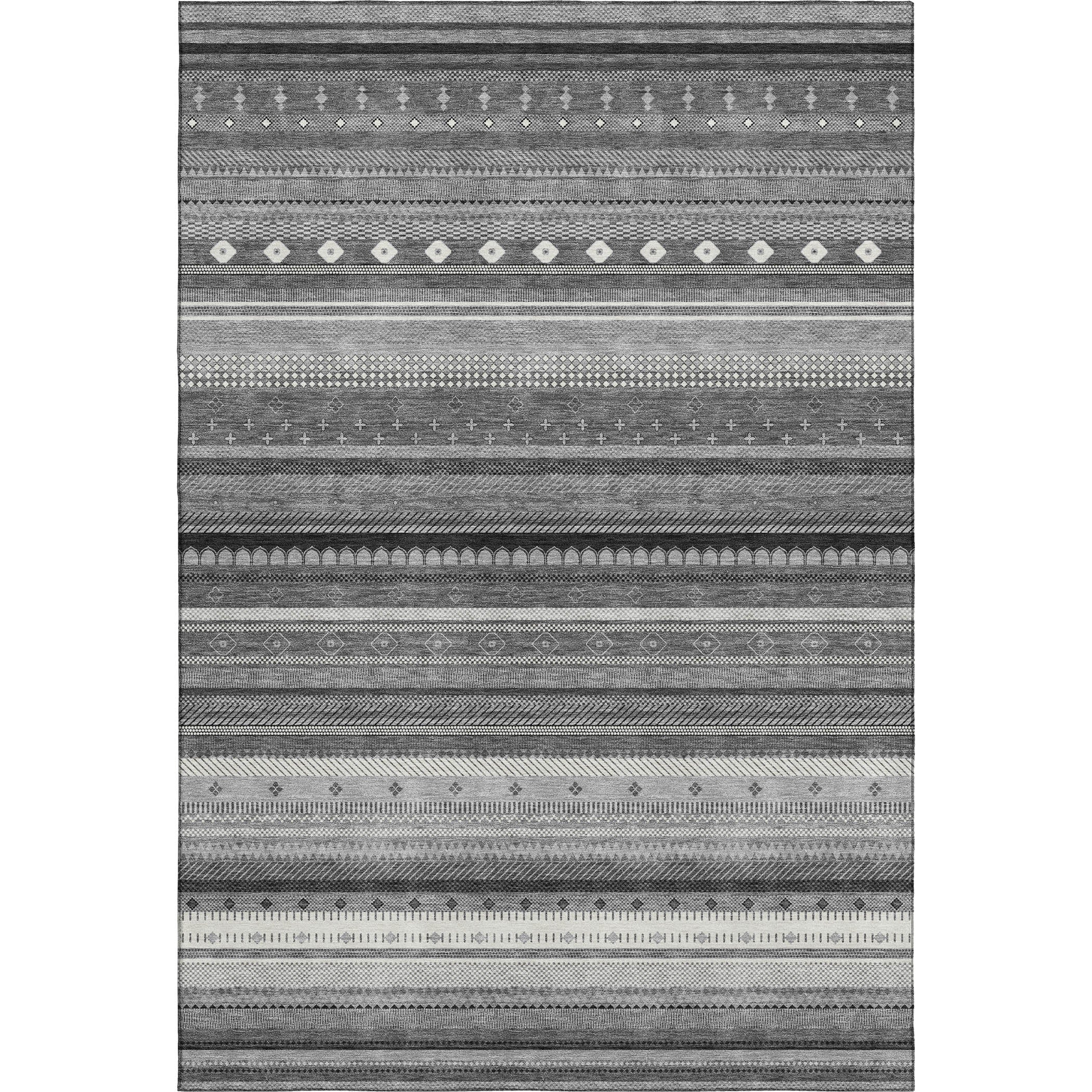 Lisbon Machine Washable Transitional Gray Rug 2'6" x 3'10" #shape_Rectangle