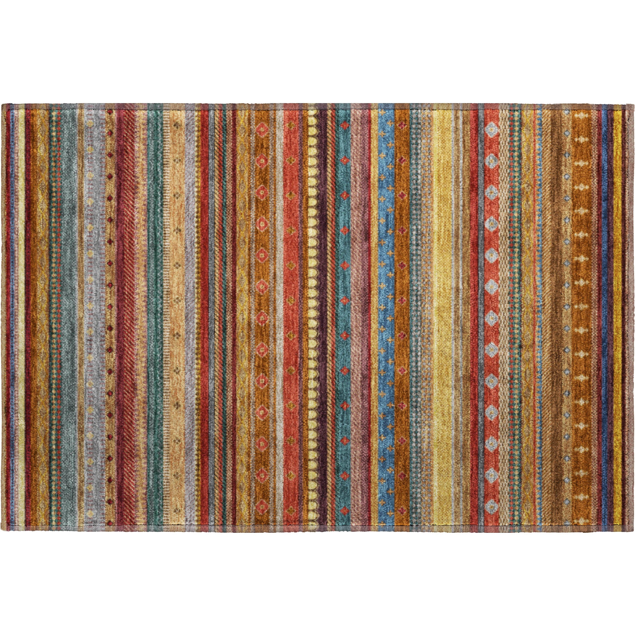 Lisbon Machine Washable Transitional Paprika Orange Rug 1'8" x 2'6" #shape_Rectangle