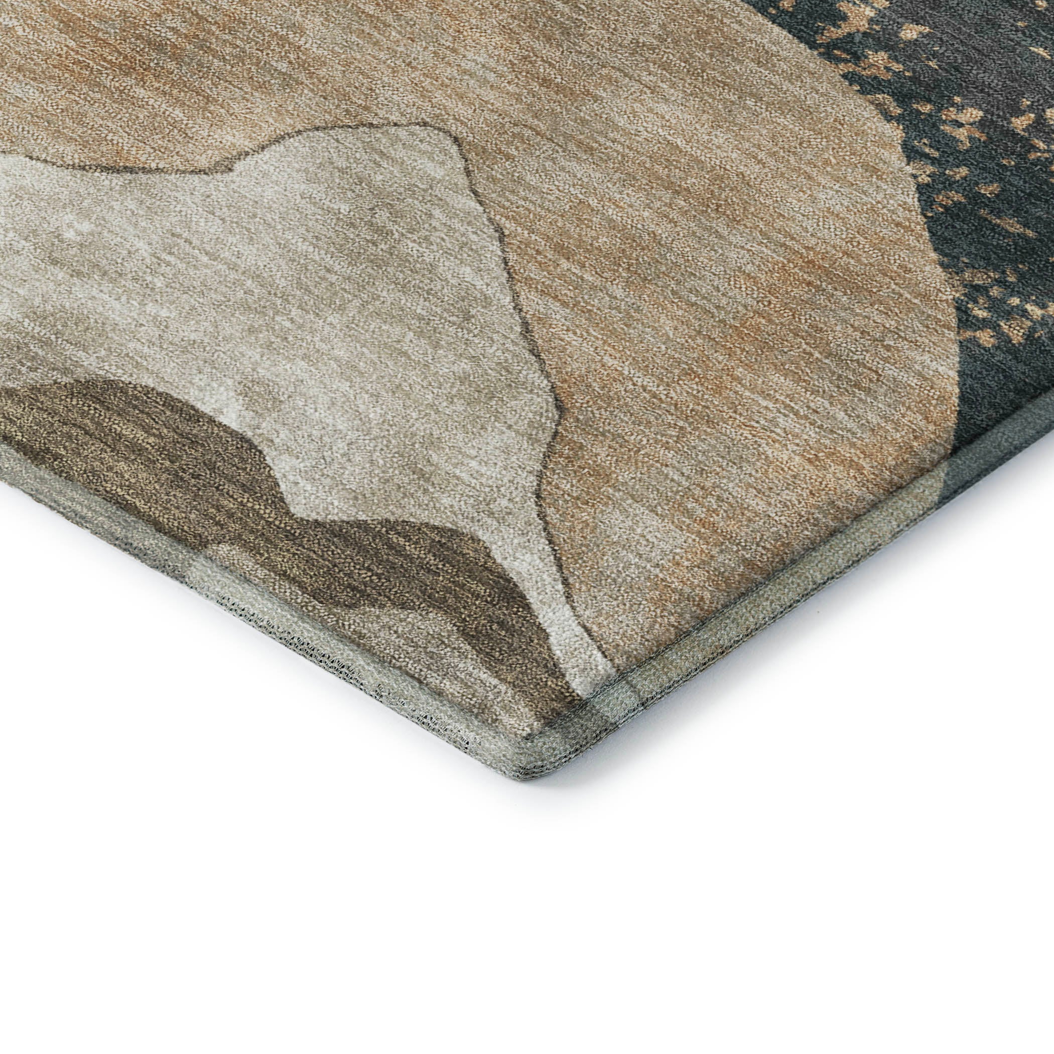 Split Machine Washable Transitional Putty Ivory Rug 1'8" x 2'6" #shape_Rectangle