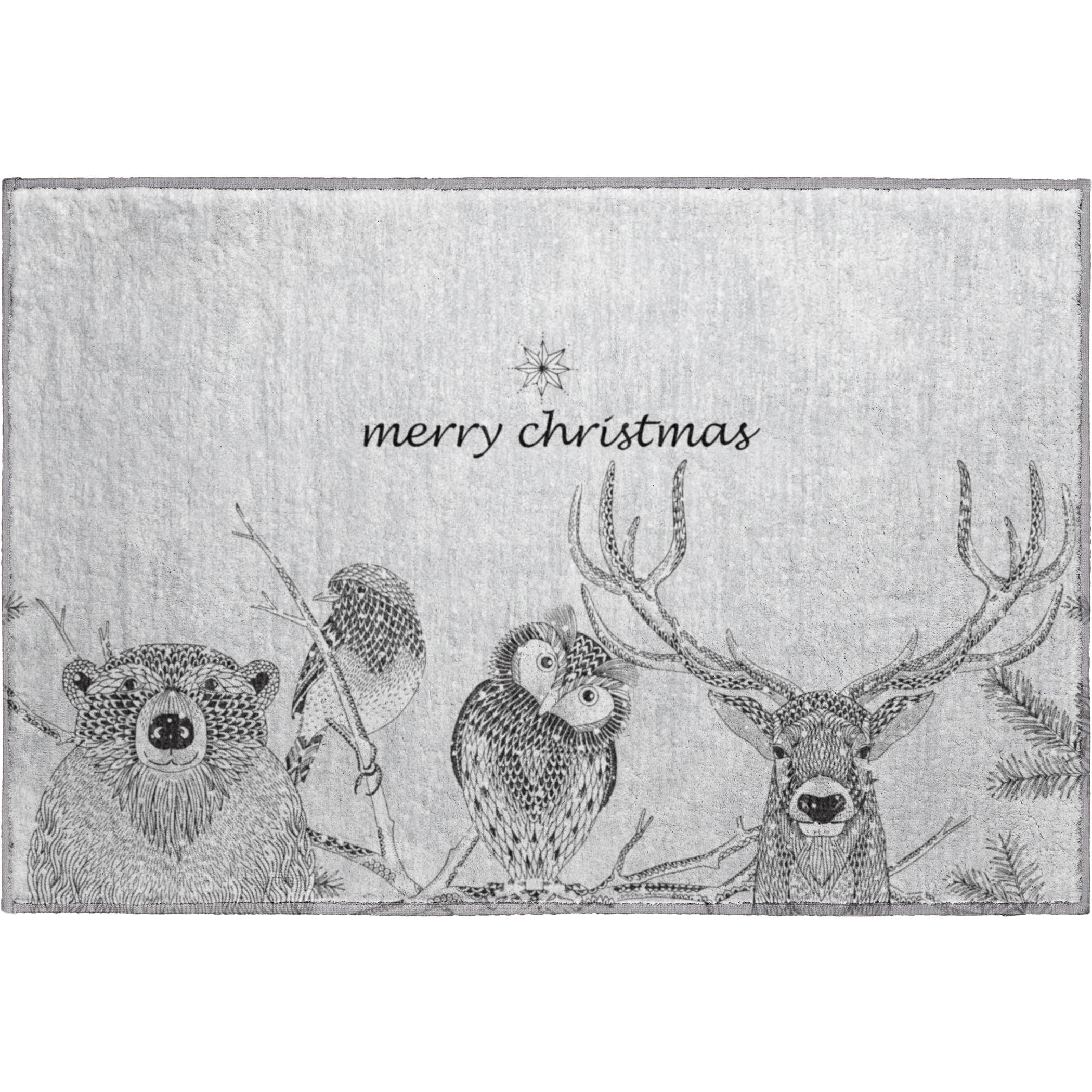 Hoi An Machine Washable Holiday Gray Rug 1'8" x 2'6" #shape_Rectangle