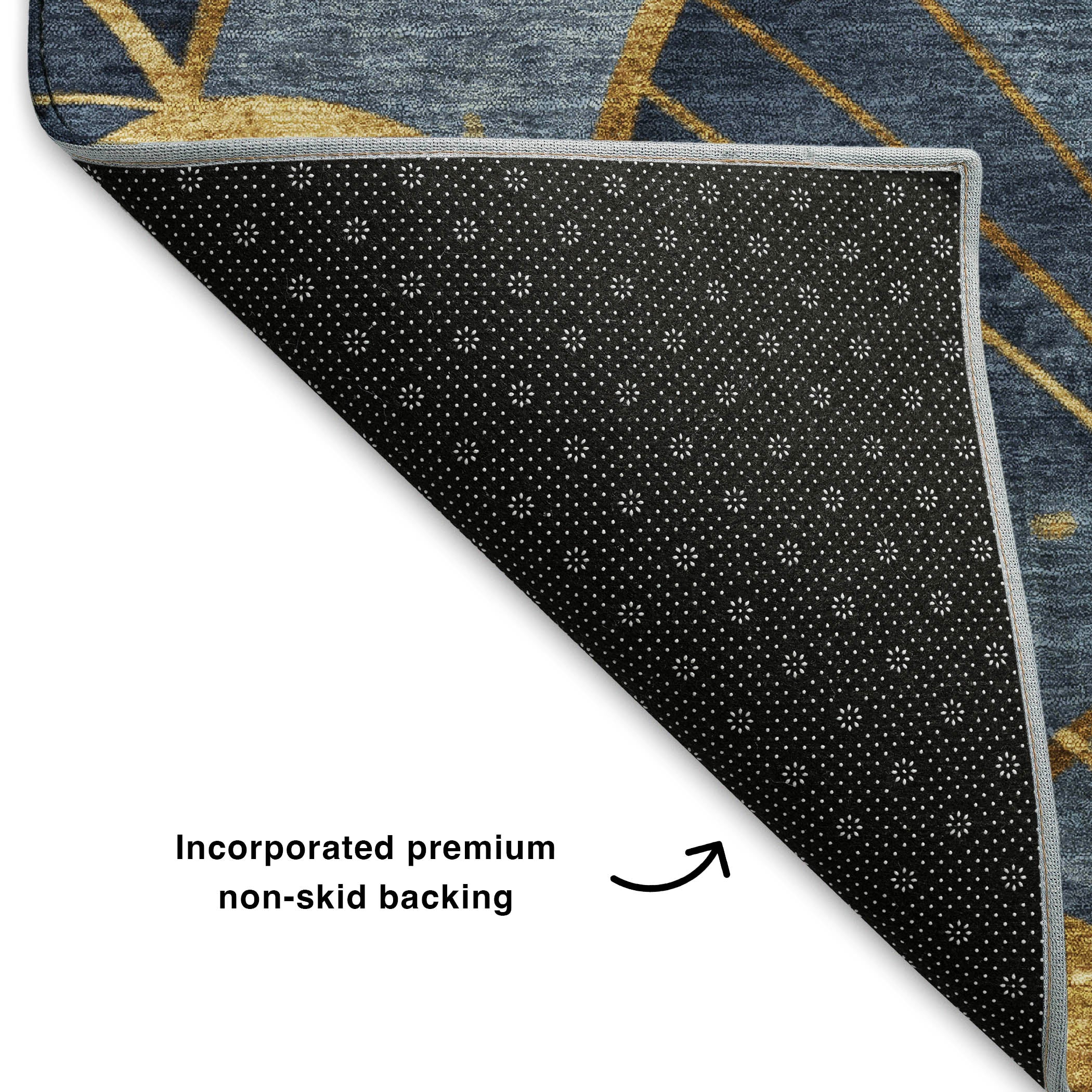 Santorini Machine Washable Transitional Navy Blue Rug 1'8" x 2'6" #shape_Rectangle