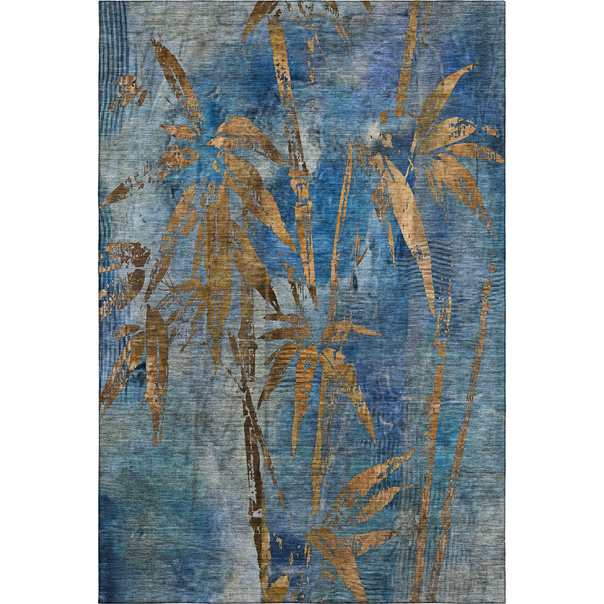 Vienna Machine Washable Transitional Blue Rug 2'6" x 3'10" #shape_Rectangle