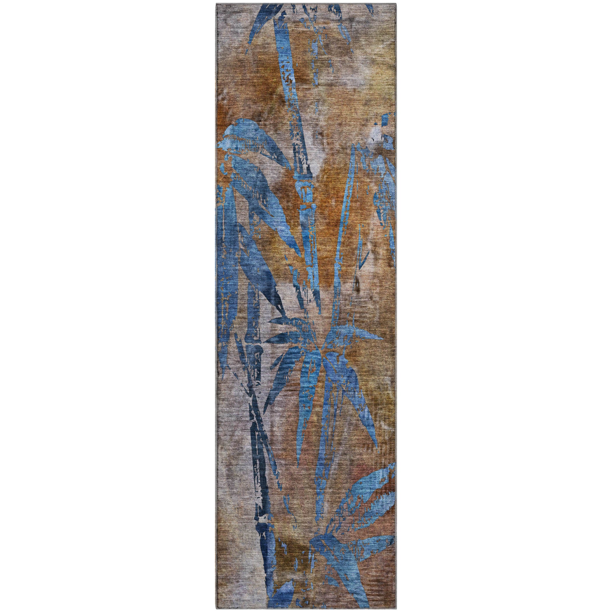 Vienna Machine Washable Transitional Brown Rug 2'3" x 7'6" #shape_Runner