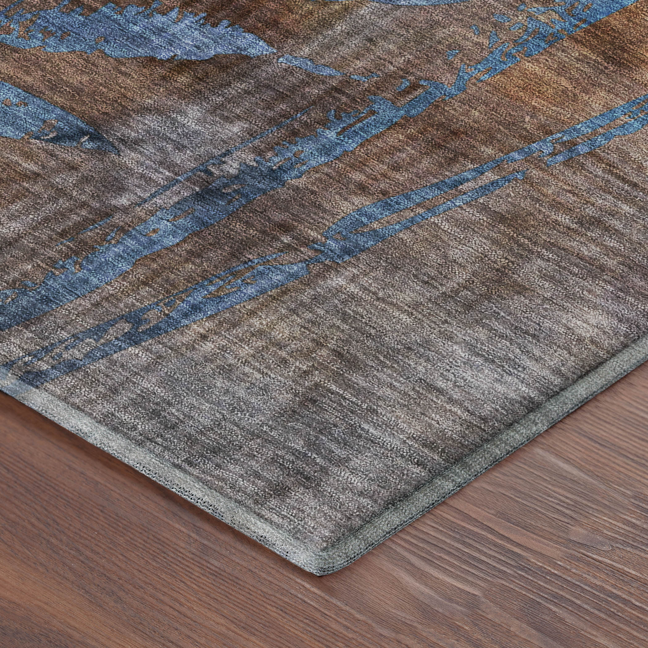 Vienna Machine Washable Transitional Brown Rug 1'8" x 2'6" #shape_Rectangle
