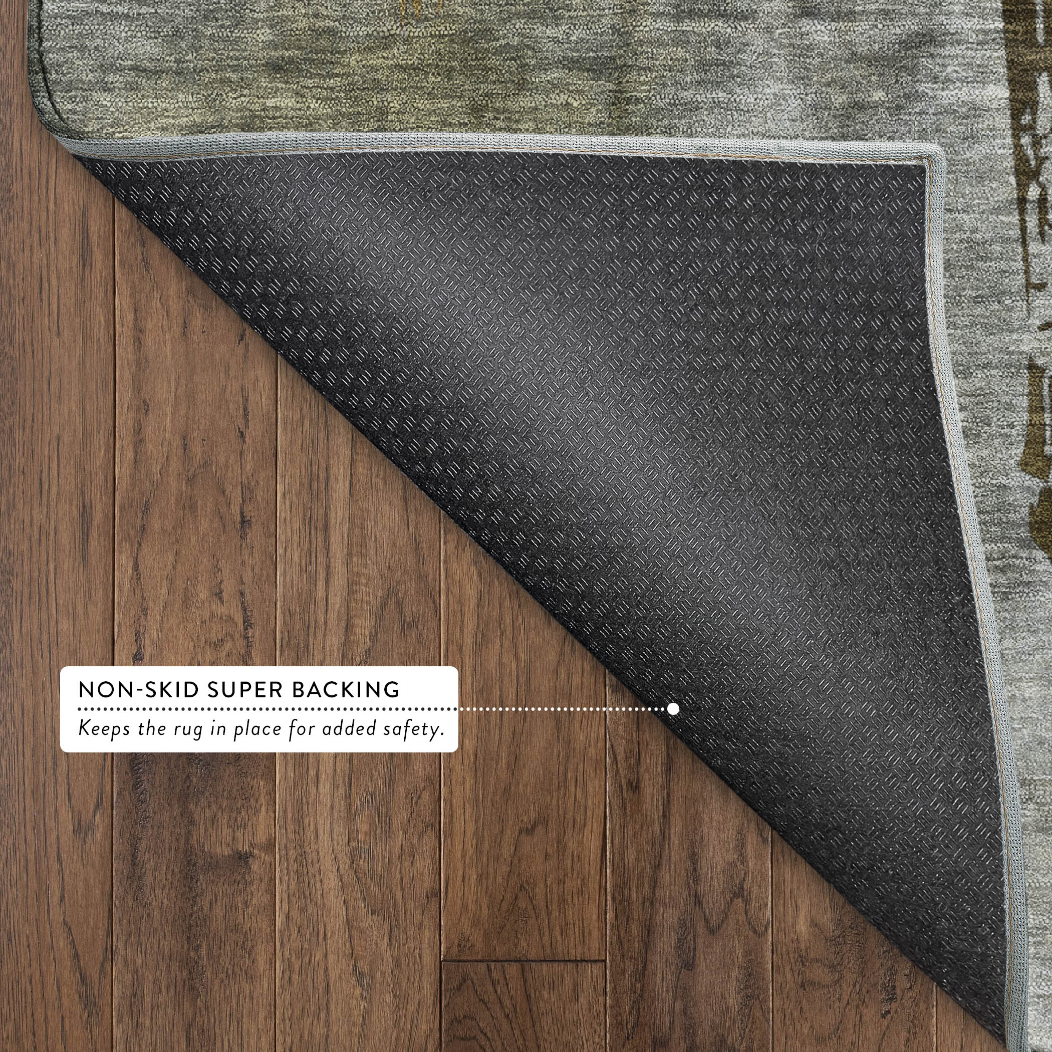 Vienna Machine Washable Transitional Pewter Gray Rug 1'8" x 2'6" #shape_Rectangle