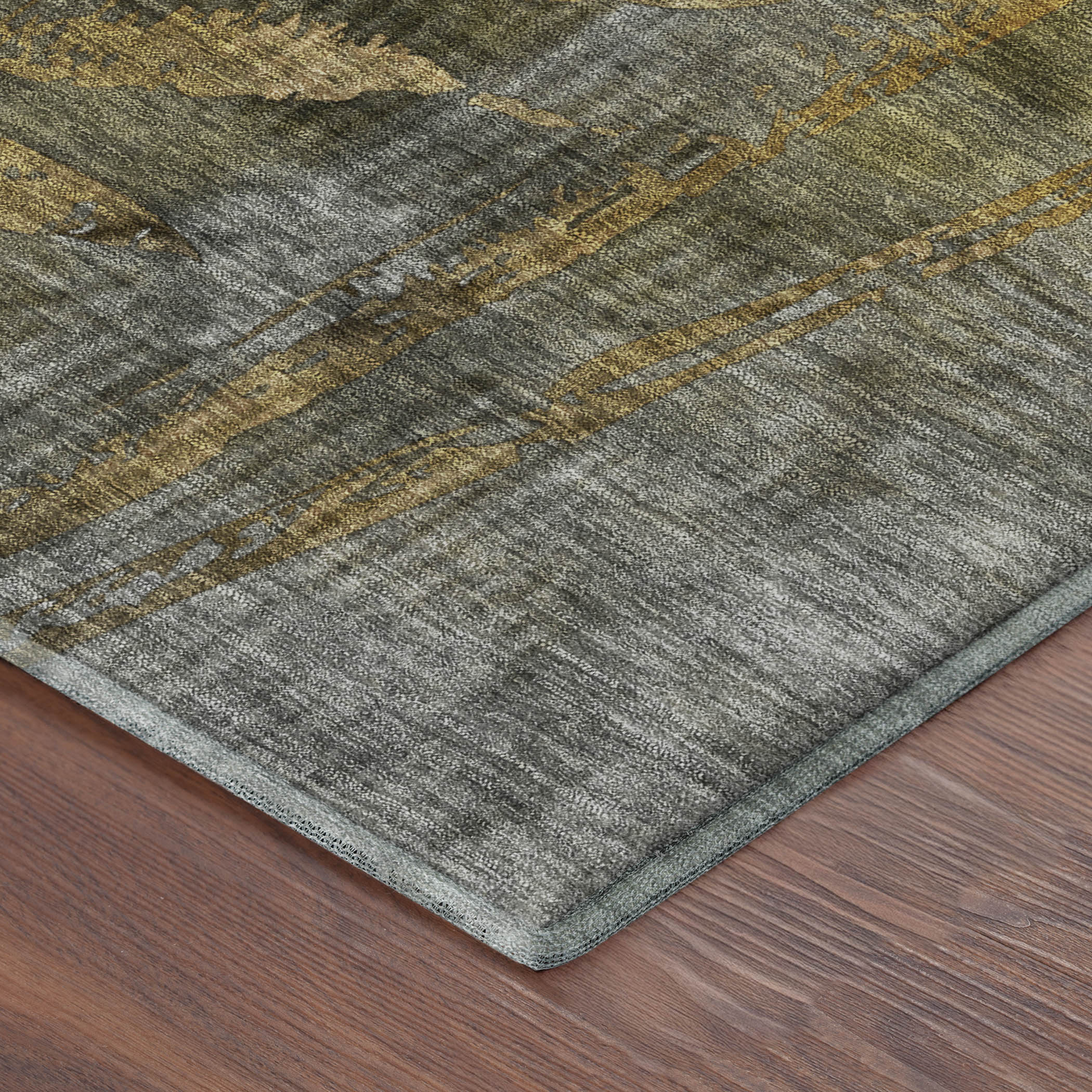 Vienna Machine Washable Transitional Pewter Gray Rug 1'8" x 2'6" #shape_Rectangle