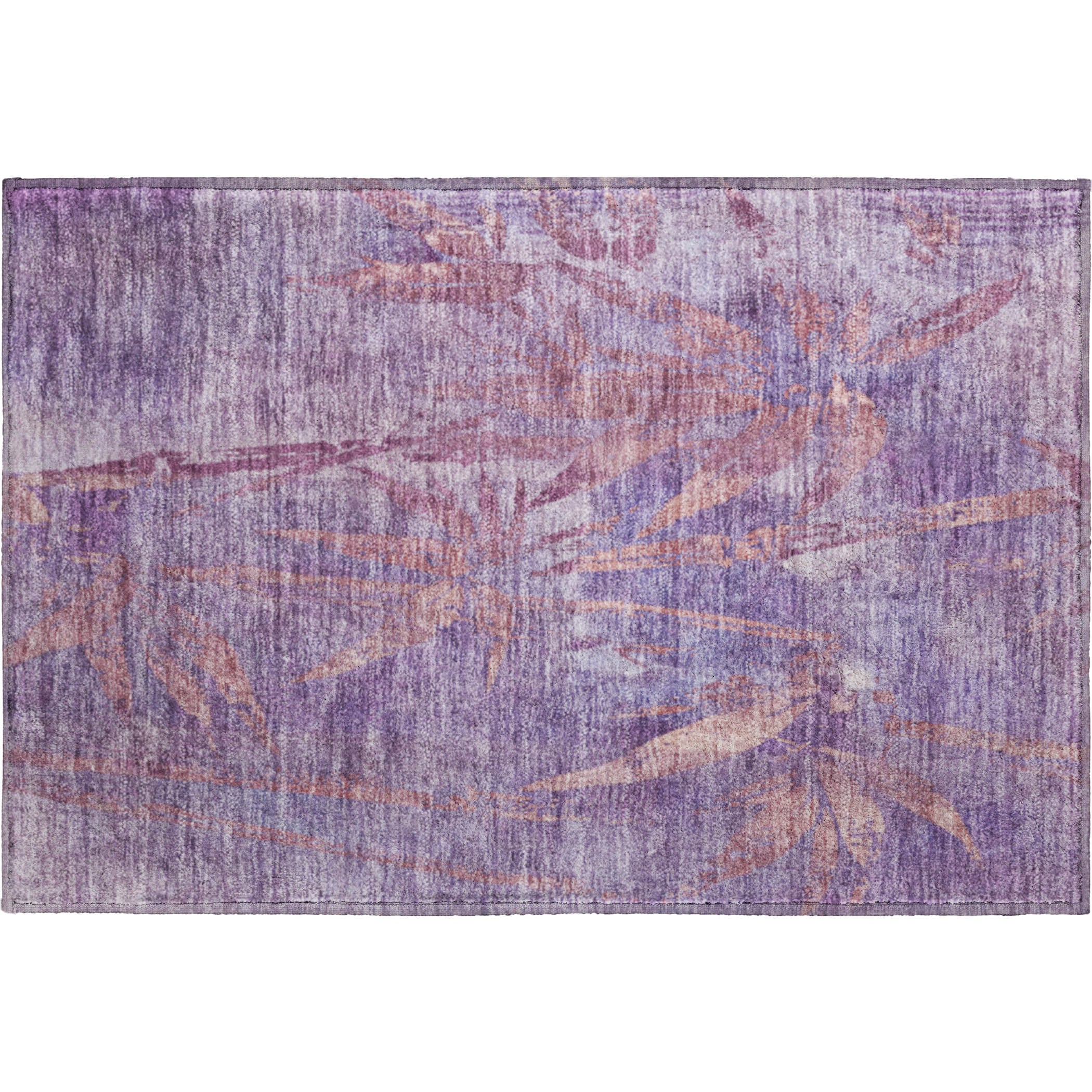 Vienna Machine Washable Transitional Plum Purple Rug 1'8" x 2'6" #shape_Rectangle