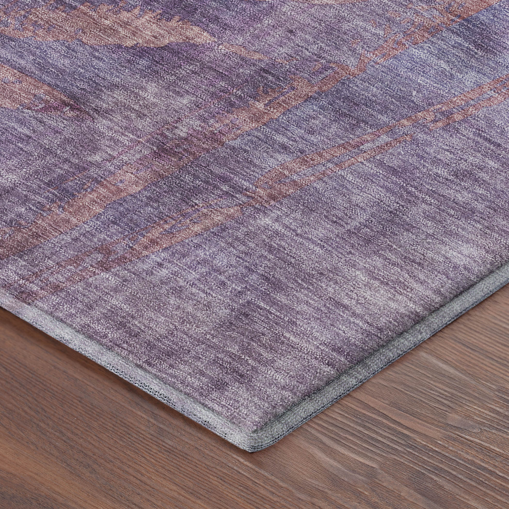 Vienna Machine Washable Transitional Plum Purple Rug 1'8" x 2'6" #shape_Rectangle