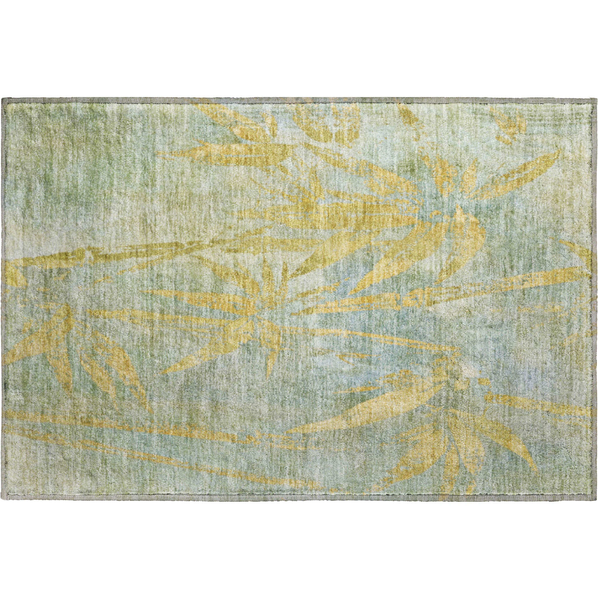 Vienna Machine Washable Transitional Sage Green Rug 1'8" x 2'6" #shape_Rectangle