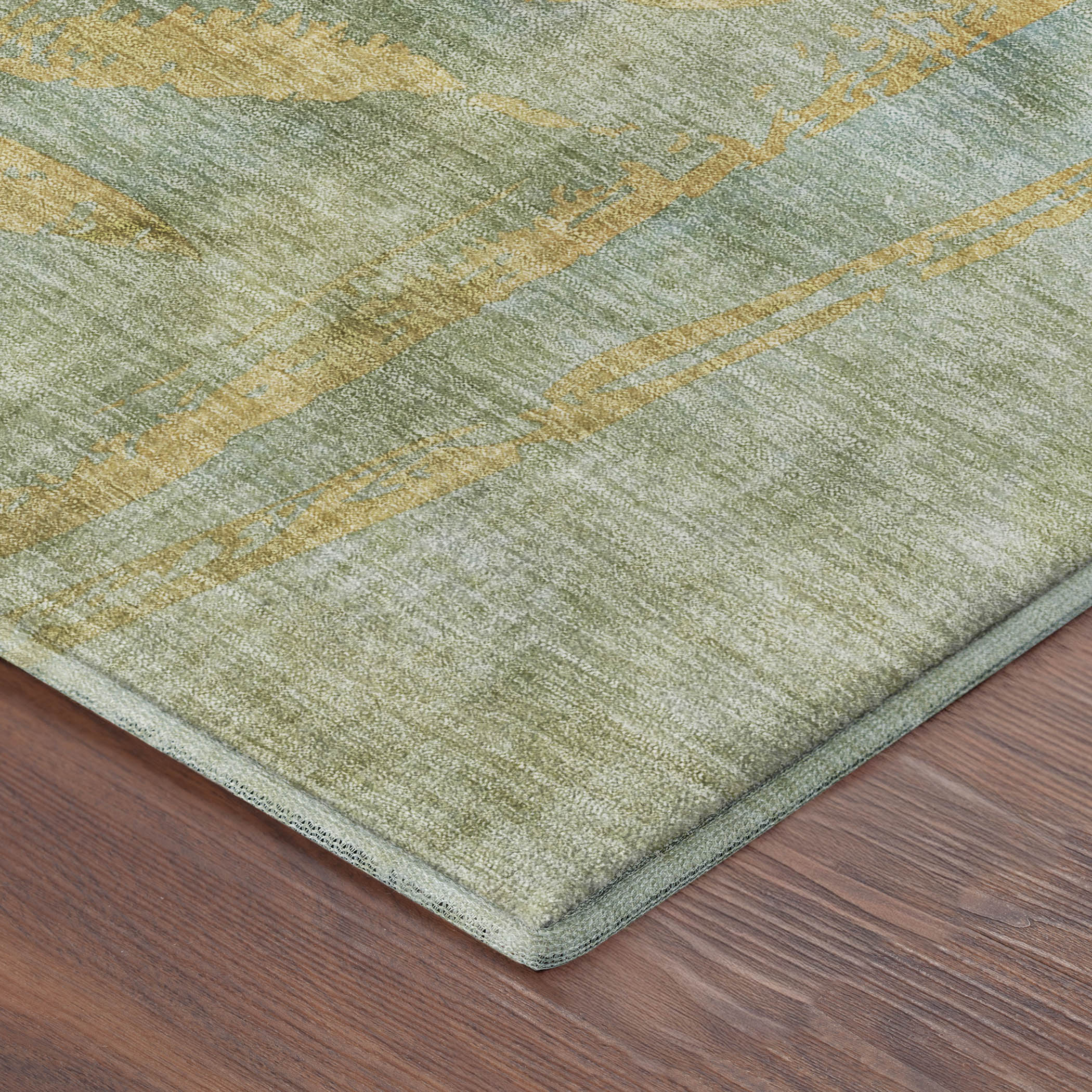 Vienna Machine Washable Transitional Sage Green Rug 1'8" x 2'6" #shape_Rectangle