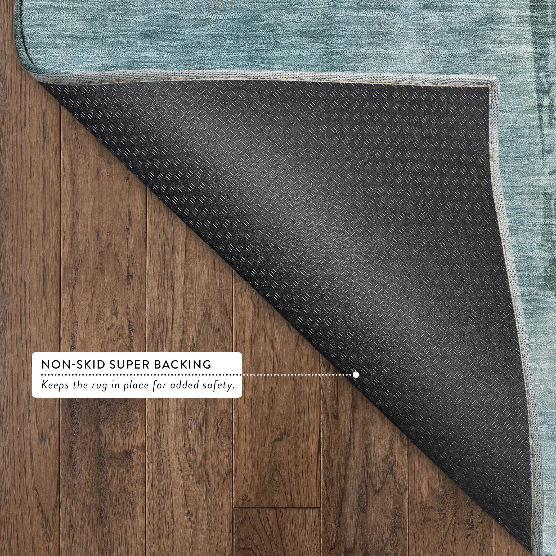 Vienna Machine Washable Transitional Seafoam Blue Rug 1'8" x 2'6" #shape_Rectangle